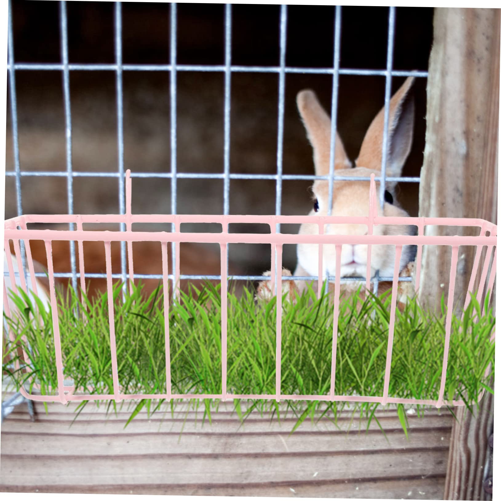 2PCS Metal Rabbit Hay Feeder - Hanging Hay Rack for Hamster, Bunny & Chinchilla | Durable Wrought Iron Hay Holder for Cage & Hutch | Perfect for Small Pet Toilet Training & Feeding Station