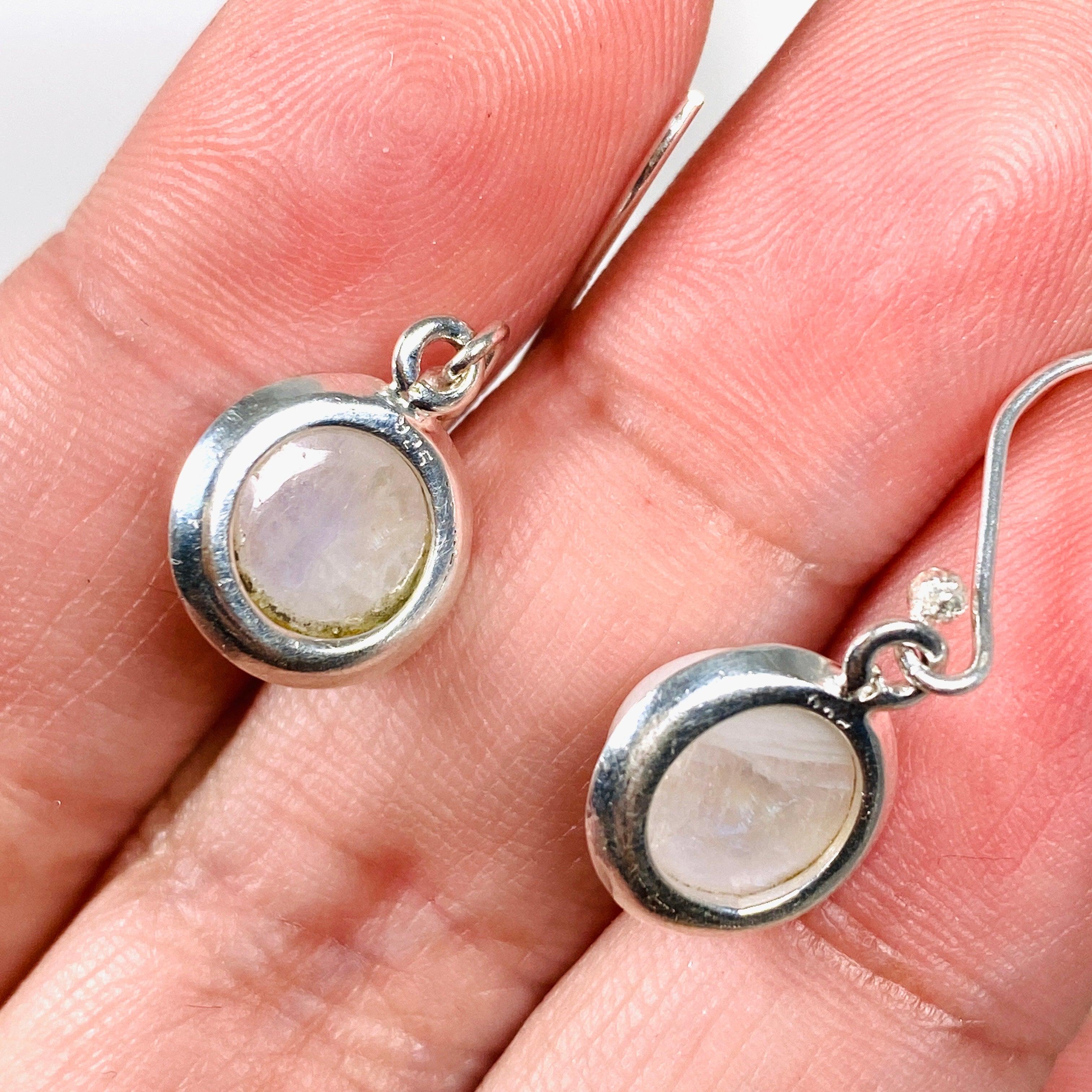 Moonstone Round Earrings KEGJ1400 – Elegant Sterling Silver Dangle Earrings for Women | Perfect for Weddings, Parties & Everyday Wear
