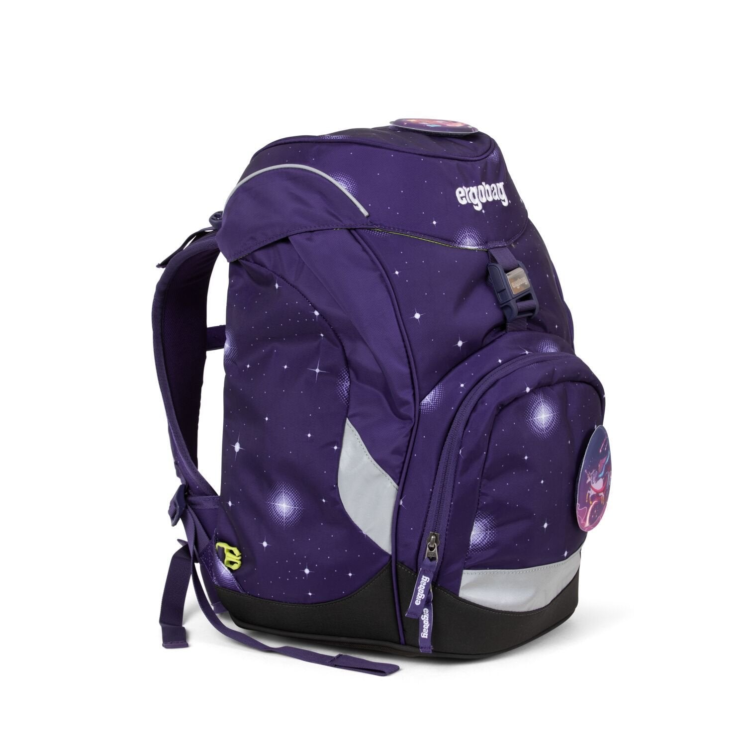 Ergobag Prime School Backpack - Beargasus Purple Galaxy Edition for Kids | Lightweight, Durable & Ergonomic Design | Perfect for School, Travel & Outdoor Adventures