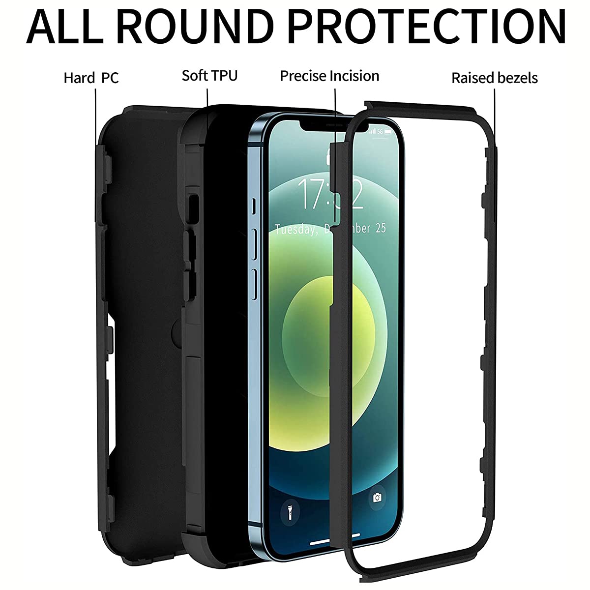 Custom iPhone 11 Phone Case with Multi-Photo Collage - Shockproof, Anti-Scratch, 3-Layer Protection - Personalized Text & Name - Perfect Christmas Gift (Black) | Ideal for Everyday Use, Travel & Special Occasions