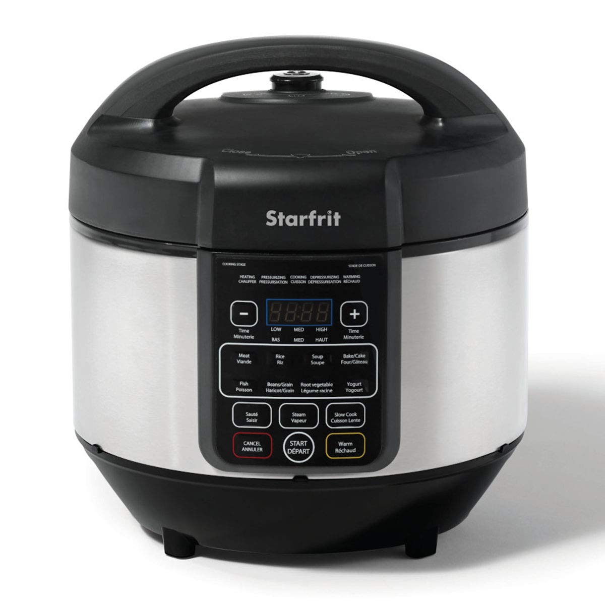 Starfrit 8L Electric Pressure Cooker with Steam Tray, Measuring Cup & Spatula - 11 Preset Cooking Functions - Perfect for Fast & Healthy Meals, Meal Prep & Family Dinners