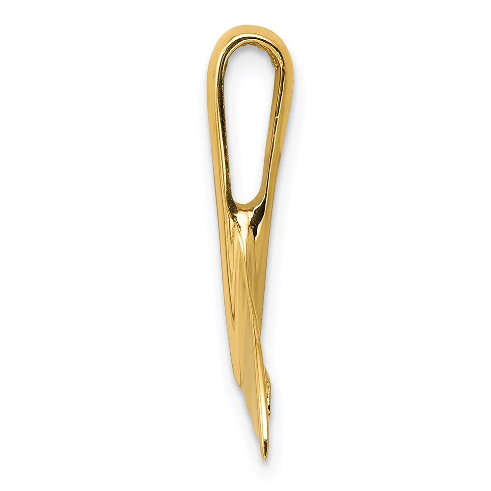 14k Yellow Gold Whale Tail Slide Pendant for Necklace - Elegant Jewelry Gift