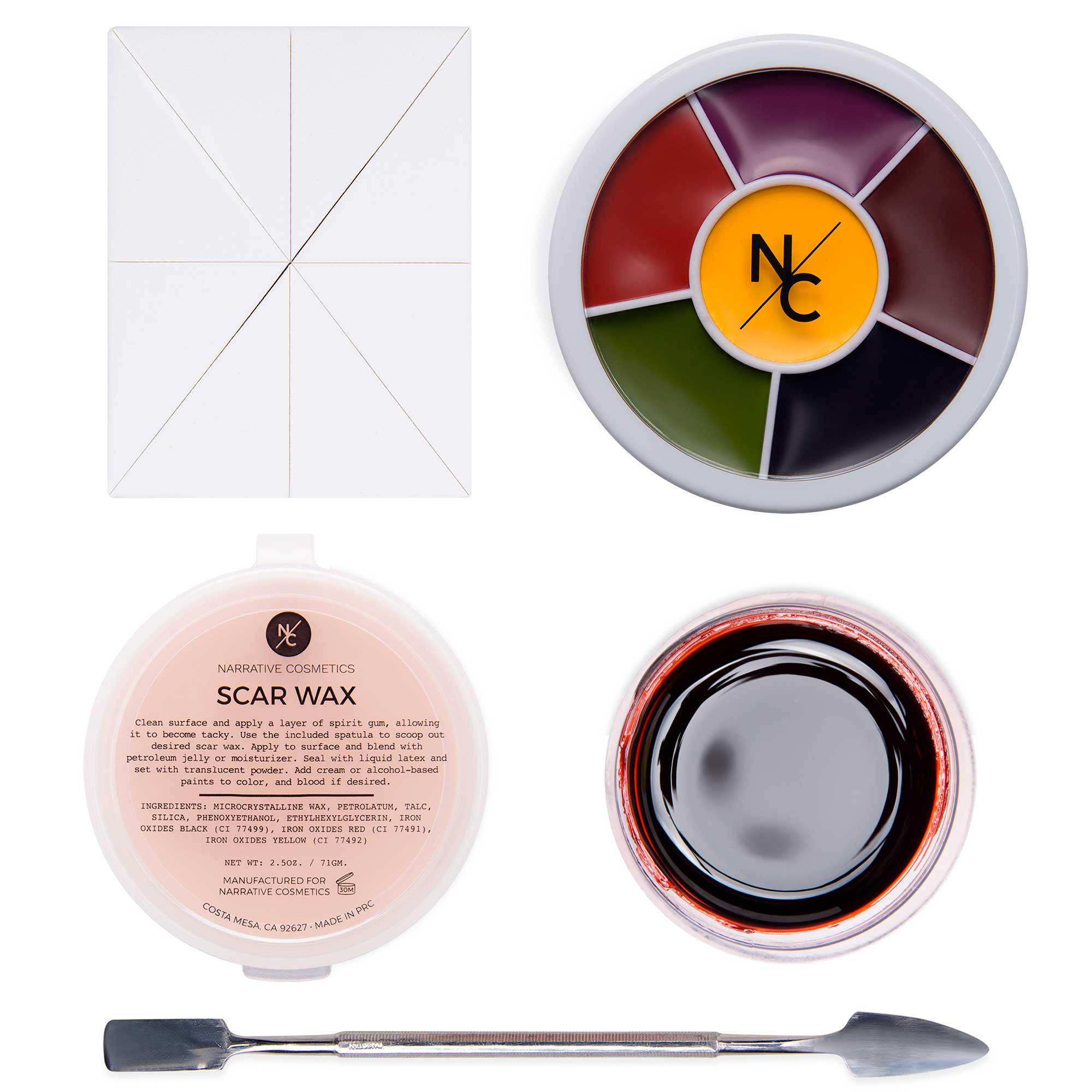 Professional SFX Makeup Kit with Applicators - Special Effects Starter Kit for Halloween, Cosplay & Film Makeup - Create Realistic Wounds, Scars & Wounds