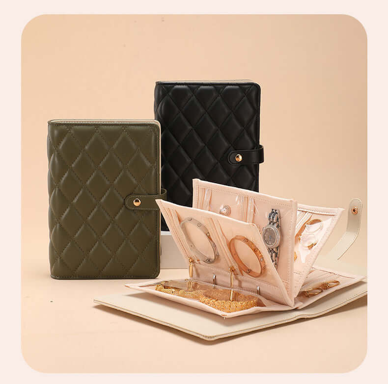 Premium Jewelry Organizer Case - Zippered Binder Book with Storage Pouch | APJ313 | Perfect for Travel, Home & Gift Giving