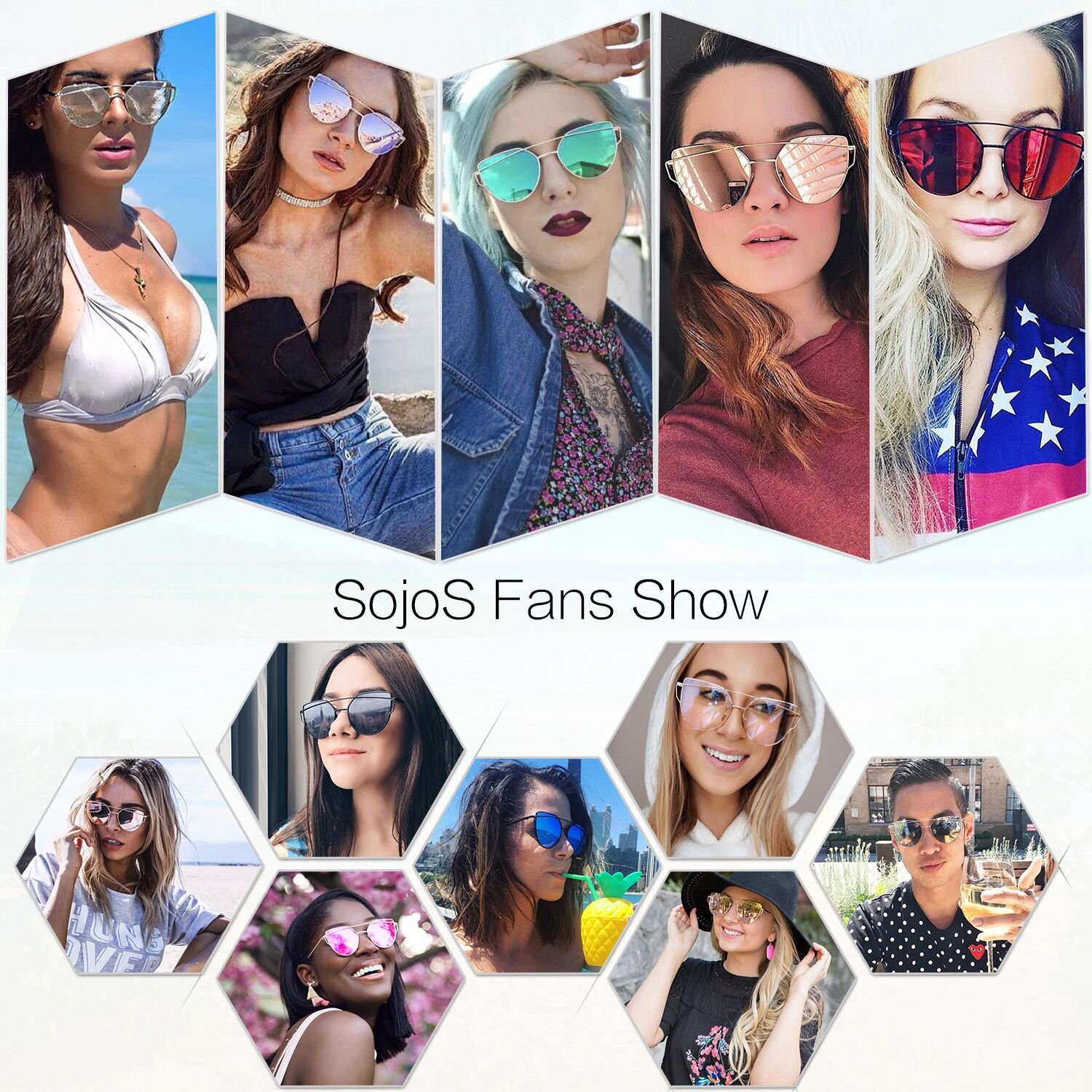 SOJOS Cat Eye Sunglasses for Women - Fashion Designer Style with Mirrored UV Protection Lenses - Perfect for Beach, Driving & Summer Outfits
