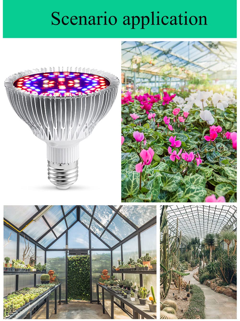 50W Full Spectrum LED Grow Light Bulb for Indoor Plants, Vegetables & Seedlings - Hydroponics, Greenhouse, Organic Soil Gardening - E27 Base 78 LED Plant Light (2 Pack) - Perfect for Indoor Herb Gardens, Hydroponic Systems & Home Greenhouses