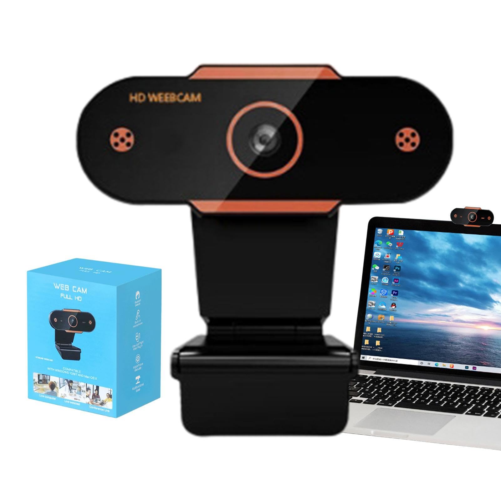 Jikiaci 1080P HD Webcam with Tripod Stand - Adjustable USB 2.0 Computer Camera for Laptop & Desktop - Perfect for Online Classes, Zoom Meetings, Video Conferencing, Live Streaming & Home Office Setup