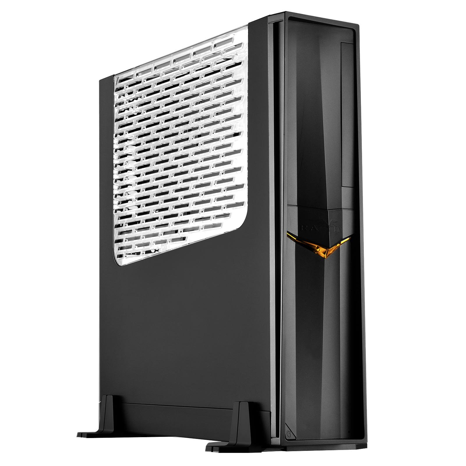 SilverStone Technology SST-RVZ02B-W Slim Mini-ITX Gaming PC Case - Supports Full Size GPUs, Tempered Glass Window Panel - Perfect for Compact Gaming Rigs, HTPC Builds & Space-Saving Workstations