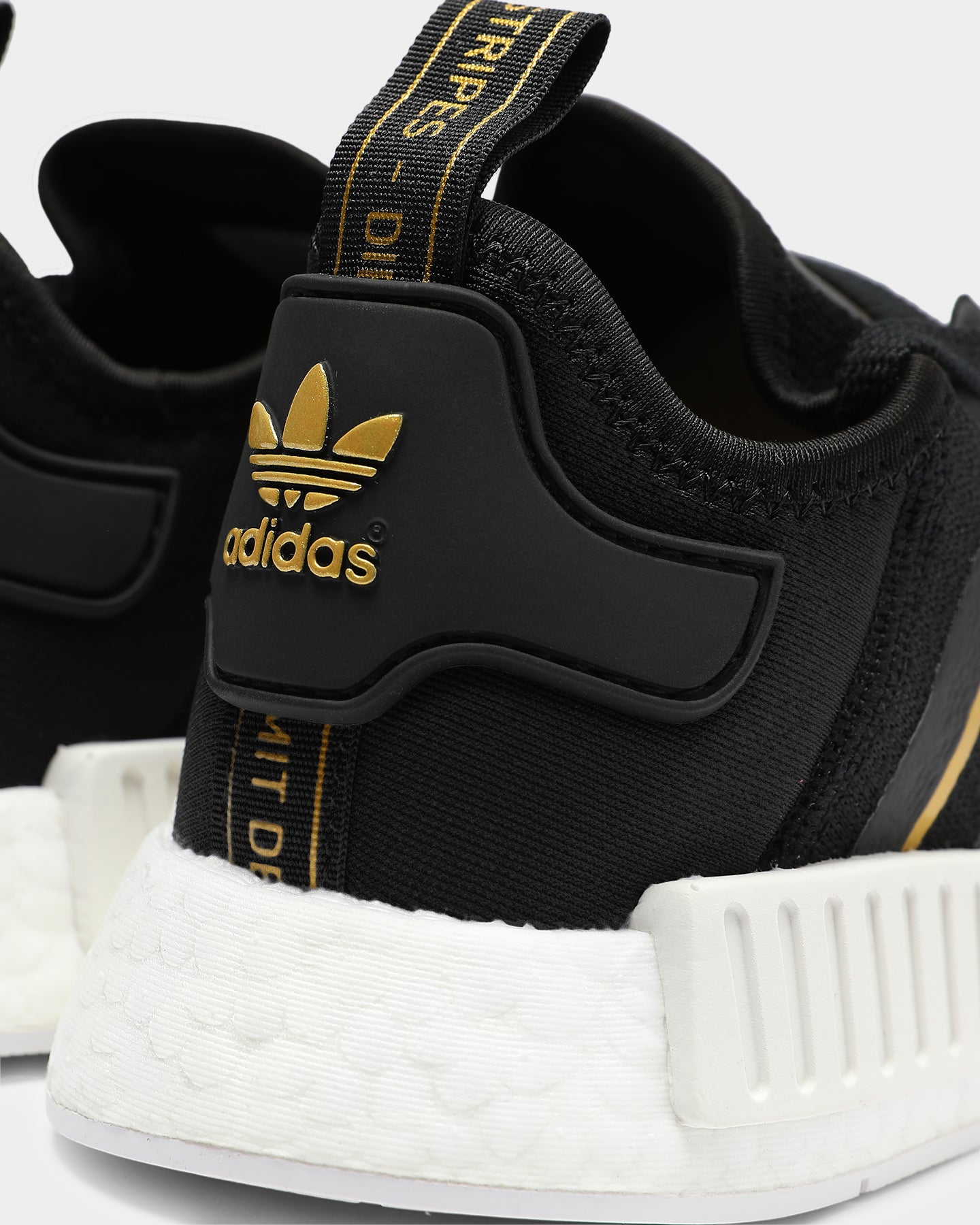 Adidas Women's NMD_R1 Running Shoes - Black/Gold/White Sneakers for Women | Lightweight Comfortable Athletic Shoes for Gym, Jogging & Casual Wear
