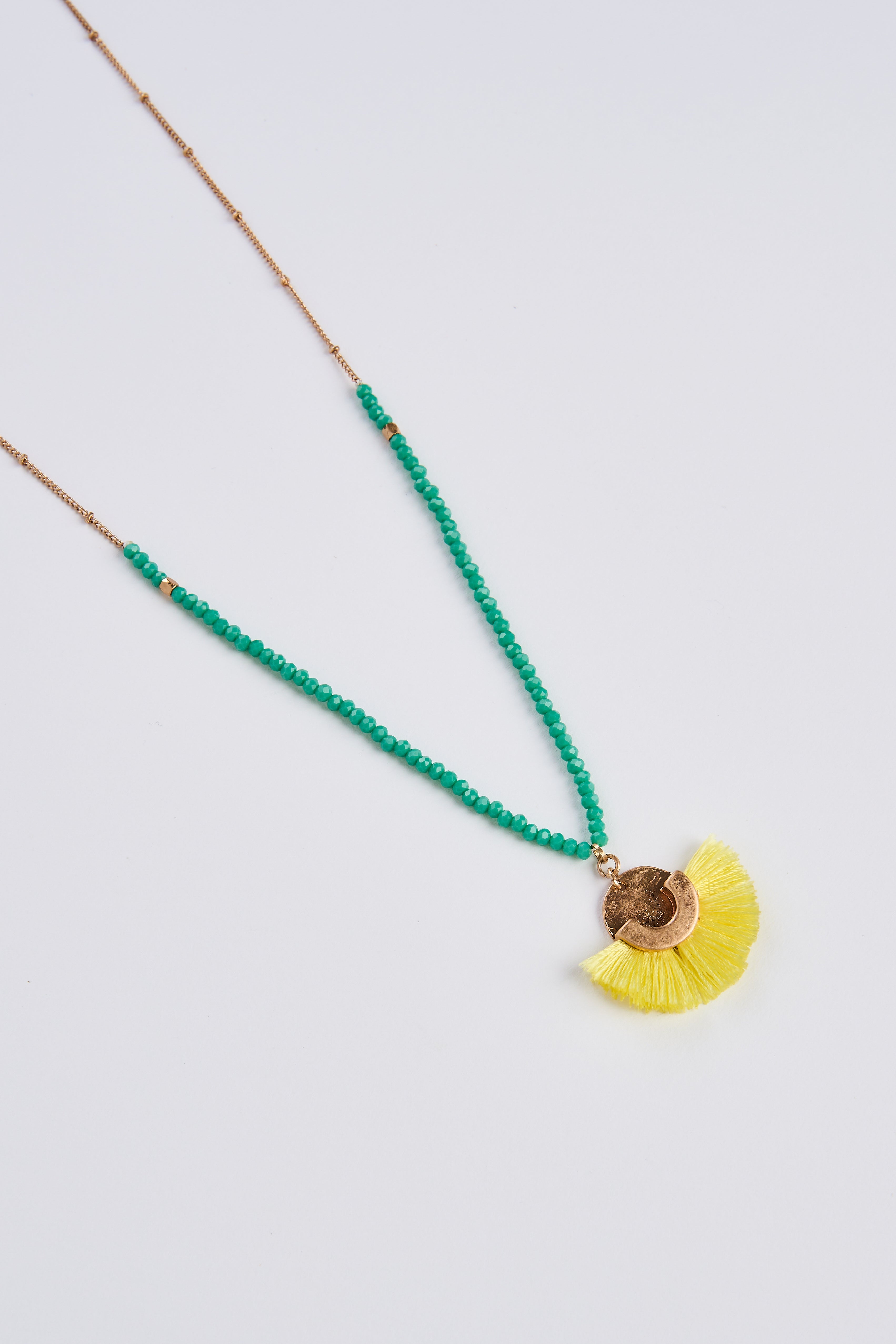 Sunset Frayed Necklace in Gold - Elegant Boho Layering Jewelry for Women, Perfect for Casual Outfits & Beach Vacations