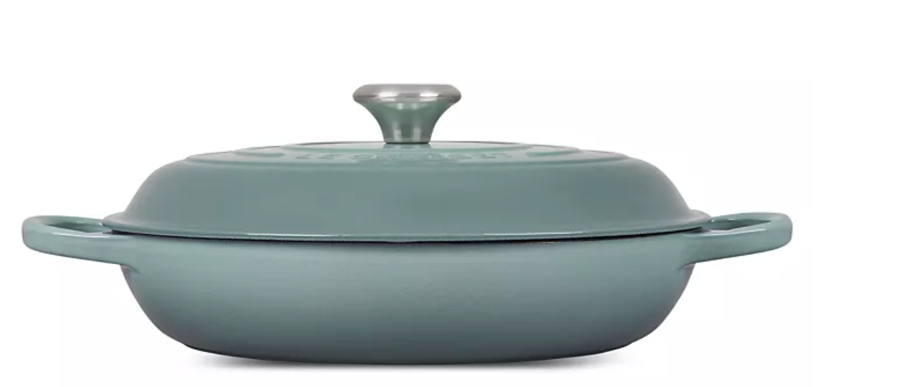 5 Quart Signature Braiser with Glass Lid - Sea Salt Color - Perfect for Searing, Braising & Slow Cooking - Ideal for Stovetop & Oven Use