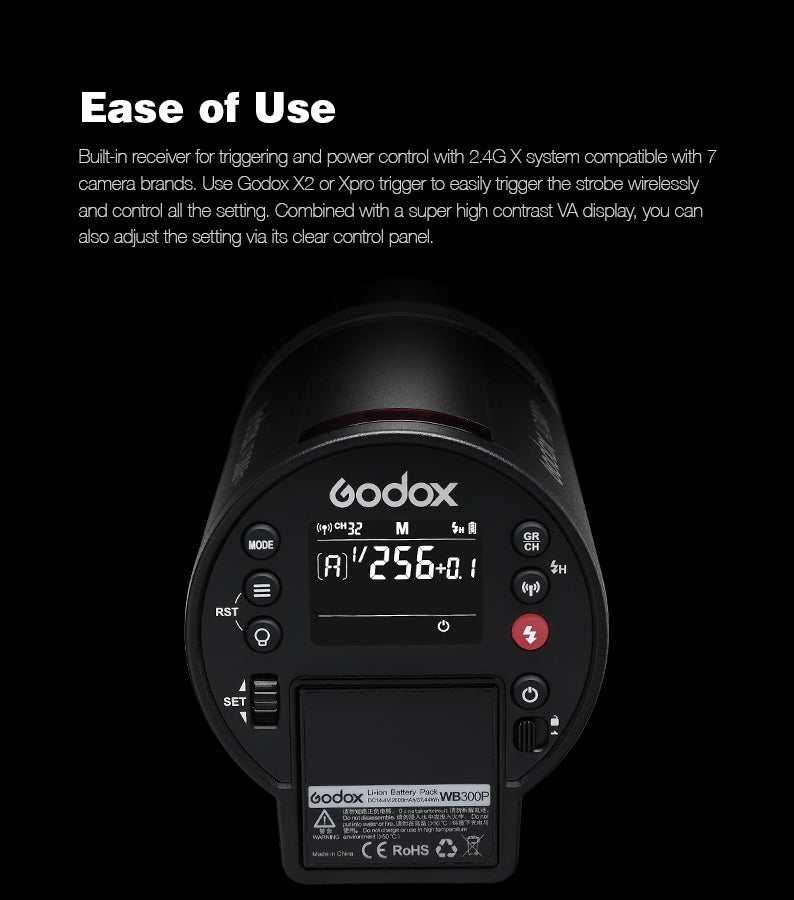 Godox AD300Pro Flash Strobe Light - Like New Condition | Perfect for Portrait, Wedding & Studio Photography