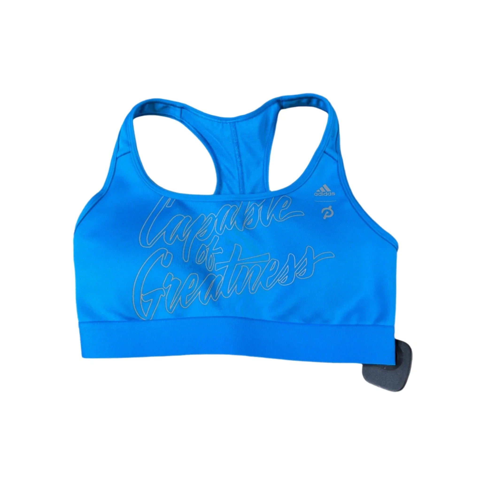 Adidas Women's Blue Athletic Sports Bra - Size S - High Support Workout Top for Running, Yoga & Gym