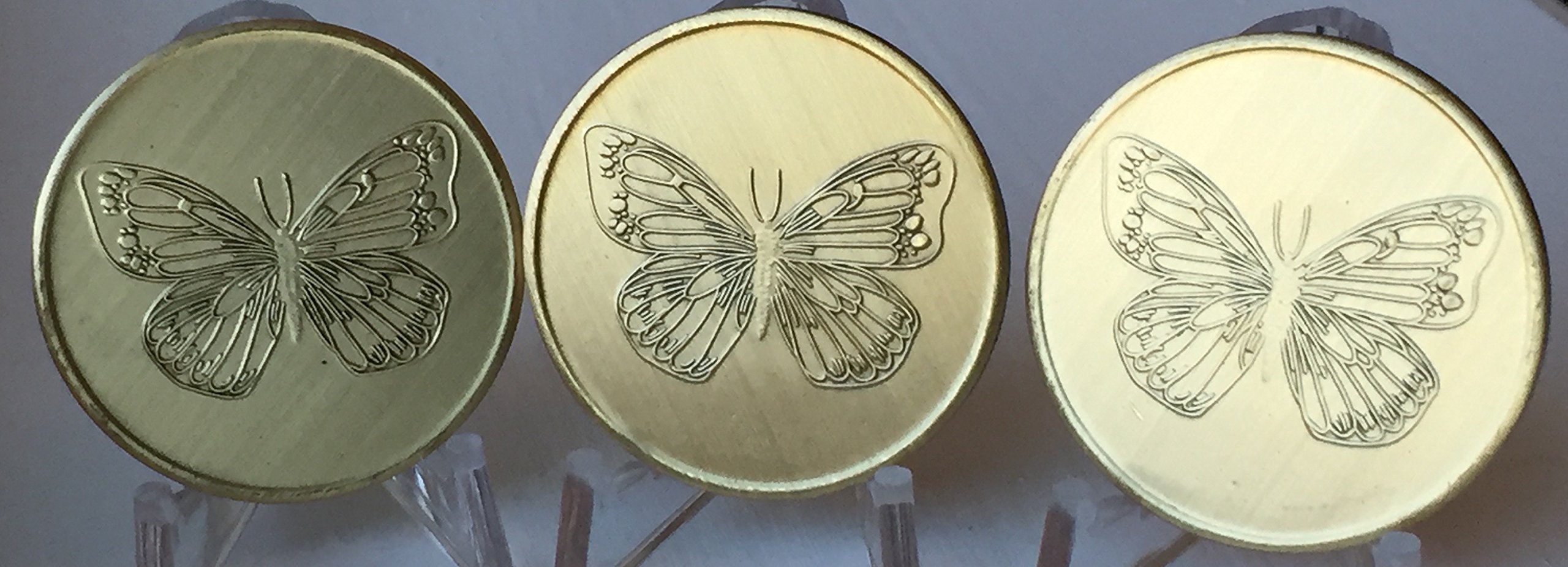 3-Piece Butterfly Serenity Prayer Recovery AA Bronze Medallion Chip Set - Inspirational Sobriety Tokens for 12-Step Meetings & Addiction Recovery Support