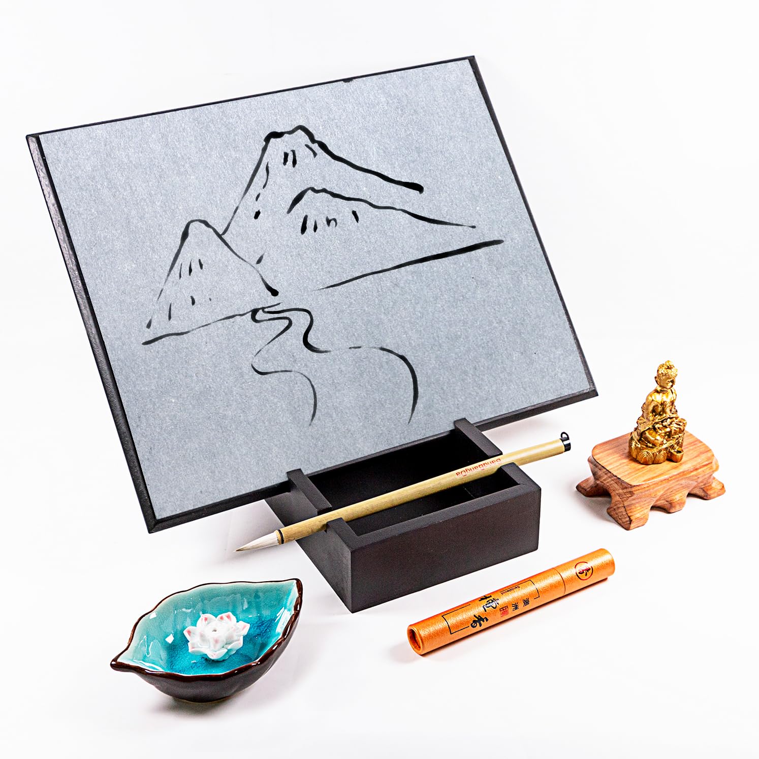 Buddha Drawing Board for Meditation & Relaxation - Zen Art Water Painting Board for Stress Relief, Office & Home Decor - Perfect Gift for Men & Women (Birthday, Valentine's Day) - Use for Mindfulness Practice, Yoga Spaces & Mental Wellness
