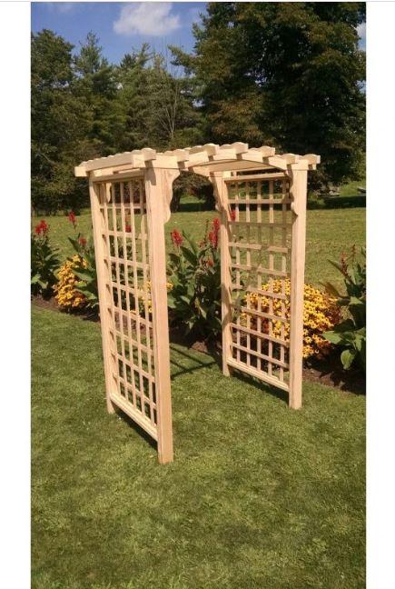Amish Handcrafted Pine Cambridge Arbor Bench - Solid Wood Outdoor Garden Bench for Patio, Porch, and Backyard (A & L Furniture) | Perfect for Relaxing in Gardens, Parks, and Outdoor Spaces