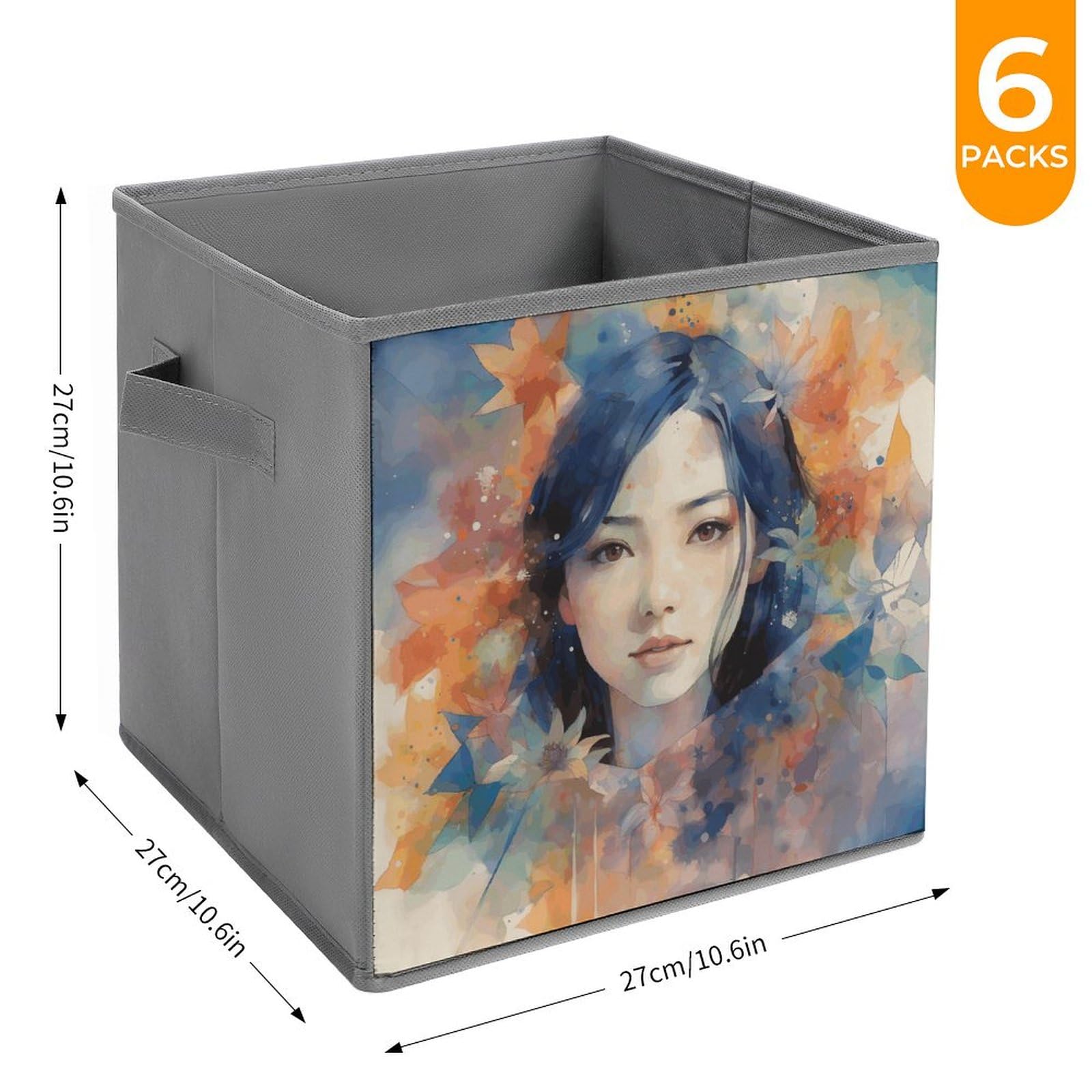 Collapsible Waterproof Storage Cube Bins with Handles - 6 Pack Fabric Storage Baskets for Home Organization, Closet, Office & Bedroom - Perfect for Toys, Clothes & Accessories Storage