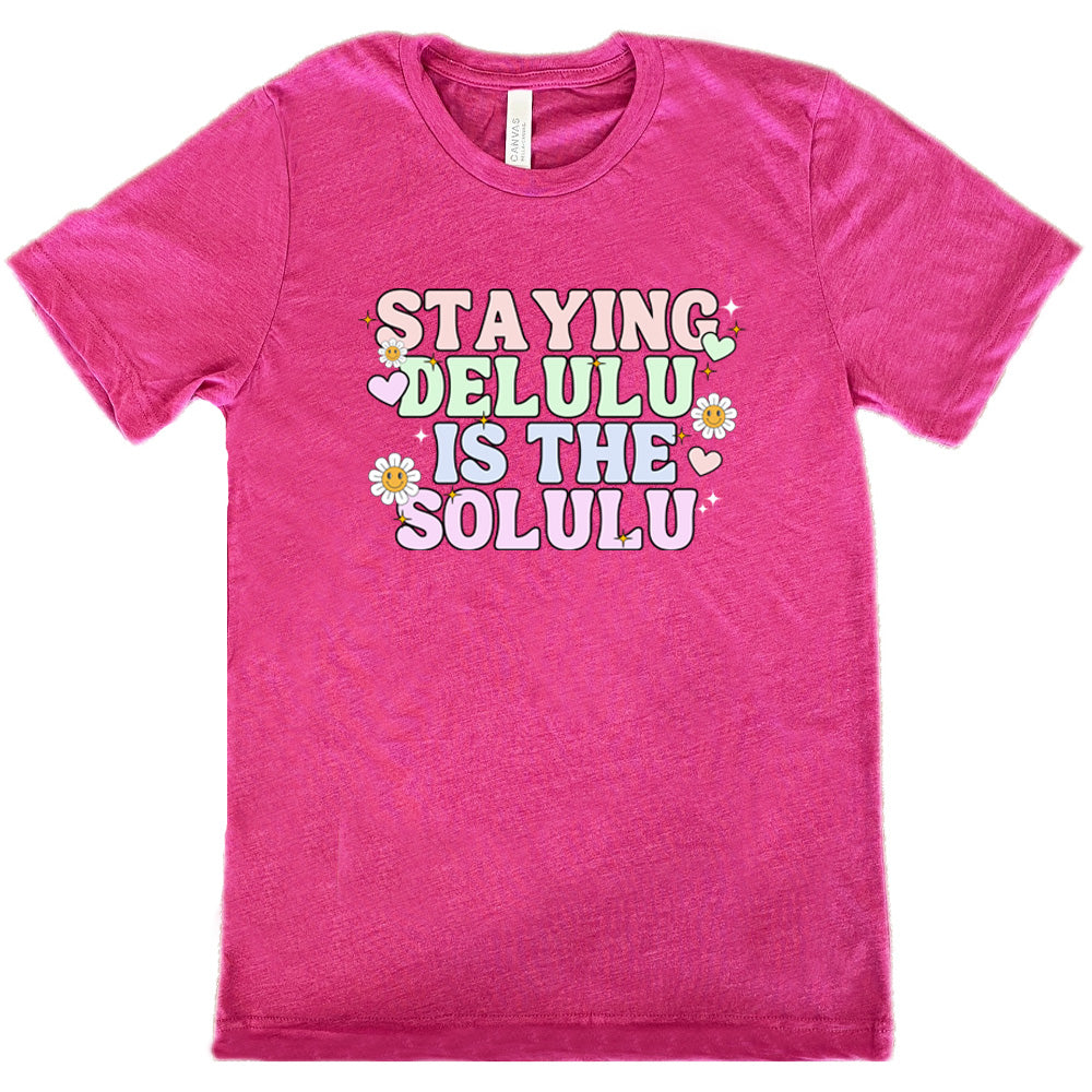 Delulu Is The Solulu Unisex T-Shirt - Trendy Funny Slogan Tee for Casual Wear & Gifts