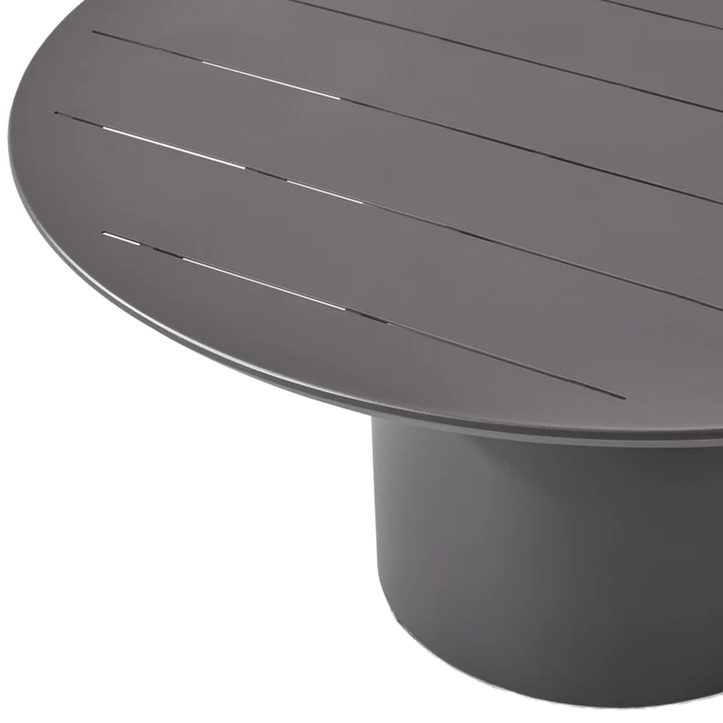 Santorini Outdoor Slatted Round Dining Table - Weather-Resistant Patio Furniture for Backyard, Garden, and Poolside Dining