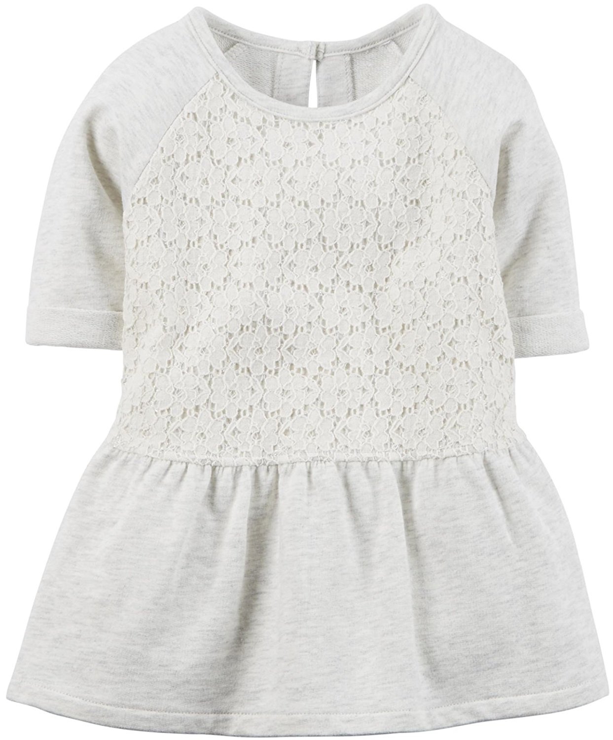 Carters Peplum Lace Tunic Play Dress for Girls - Gray Toddler Dress Size 5 | Perfect for Playdates, Birthday Parties & Special Occasions