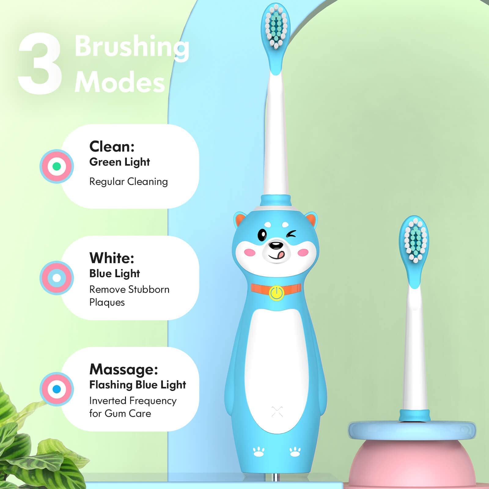 DADA-TECH Rechargeable Electric Toothbrush for Kids - Blue (DT-K6 & DT-KE9 Models) | Gentle Teeth Cleaning with Soft Bristles | Perfect for Children's Oral Care & Travel Use