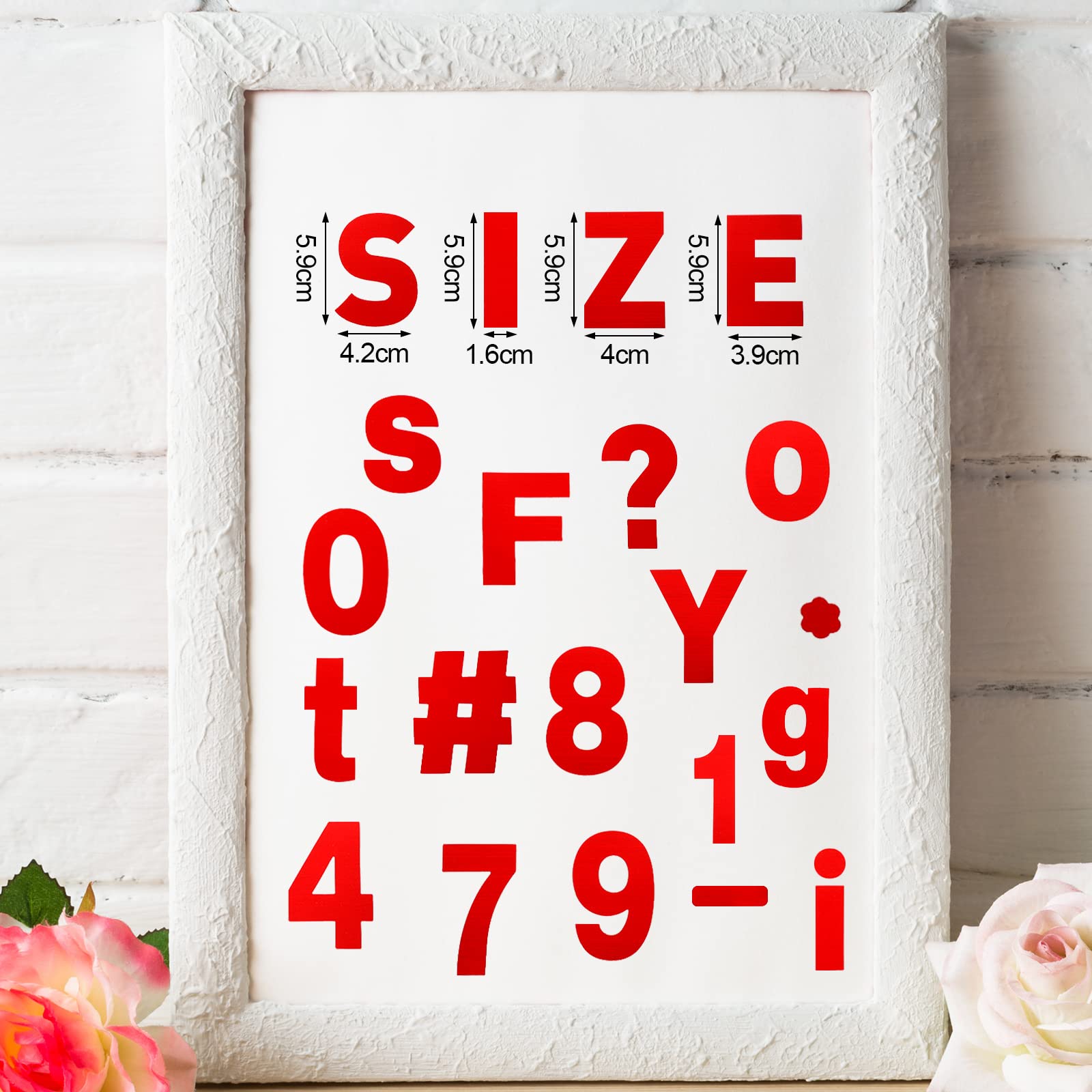 Chinco 232-Piece Large Bulletin Board Letter Stickers Set - 24 Sheets with 2.5 Inch Self-Adhesive Alphabet Letters, Numbers & Symbols in Red - Perfect for Classroom Decor, Teacher Supplies, Office Organization & DIY Craft Projects