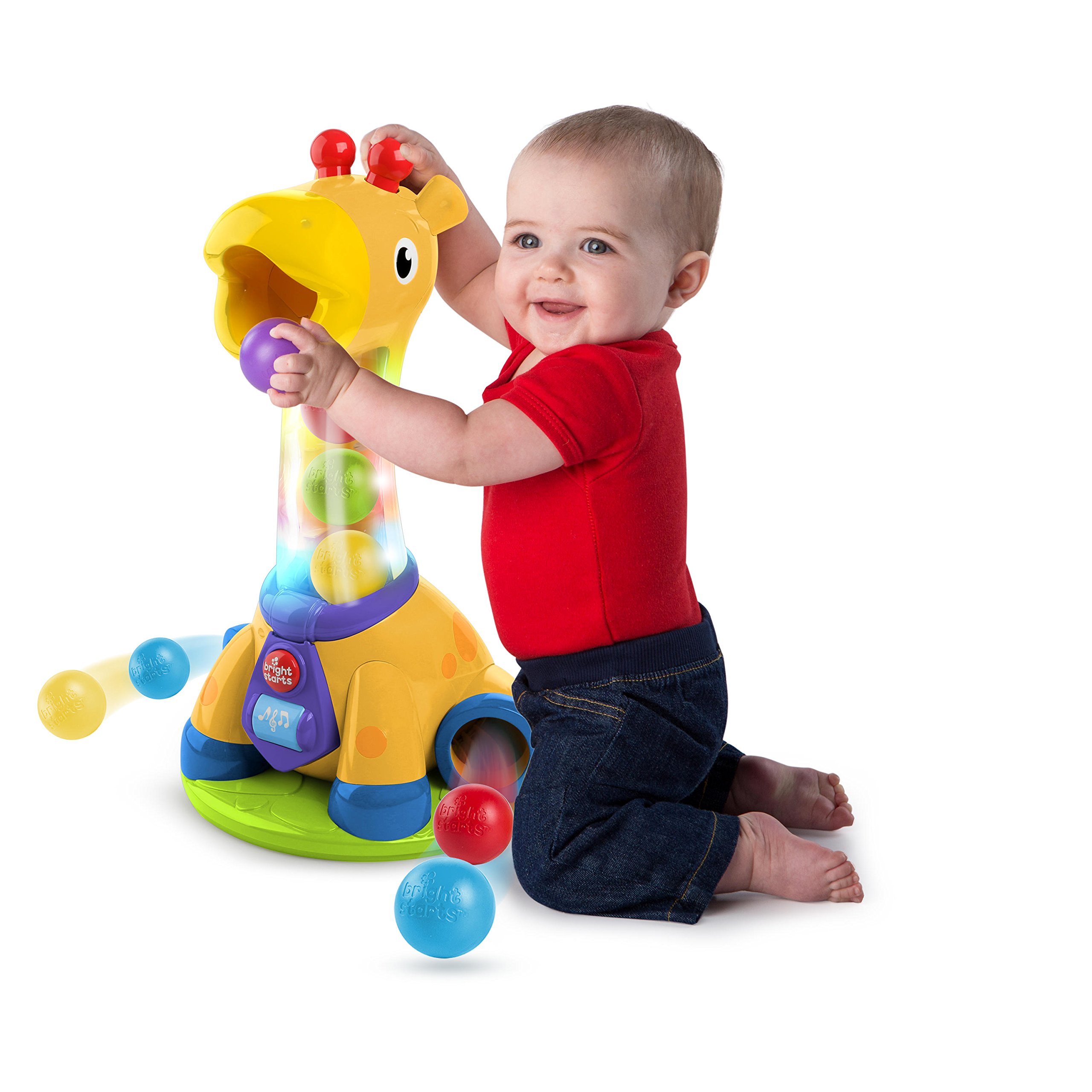 Bright Starts Spin & Giggle Giraffe Ball Popper - Musical Baby Toy with Bouncing Balls for Toddlers 12+ Months - Fun Developmental Play for Crawling & First Steps