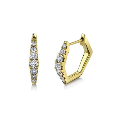 0.49CT Diamond Huggie Earrings - 14K Gold Hoop Earrings for Women, Minimalist Everyday Jewelry Gift | Perfect for Work, Date Night & Special Occasions