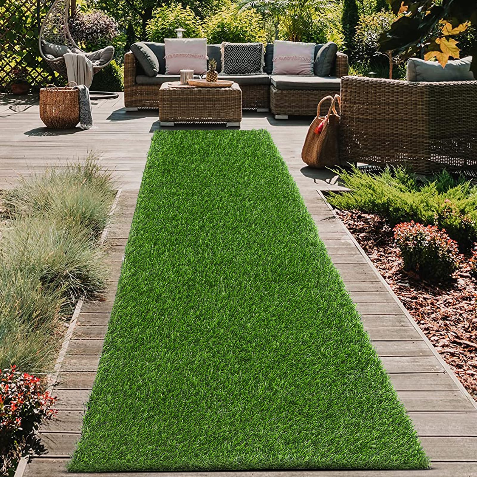 Premium HEBE Artificial Turf Rug 2'x10' - Pet Grass Mat with Drainage Holes for Dogs | Indoor/Outdoor Dog Potty Training Pee Pad | Durable & Reusable Synthetic Grass for Patio, Balcony & Backyard Use