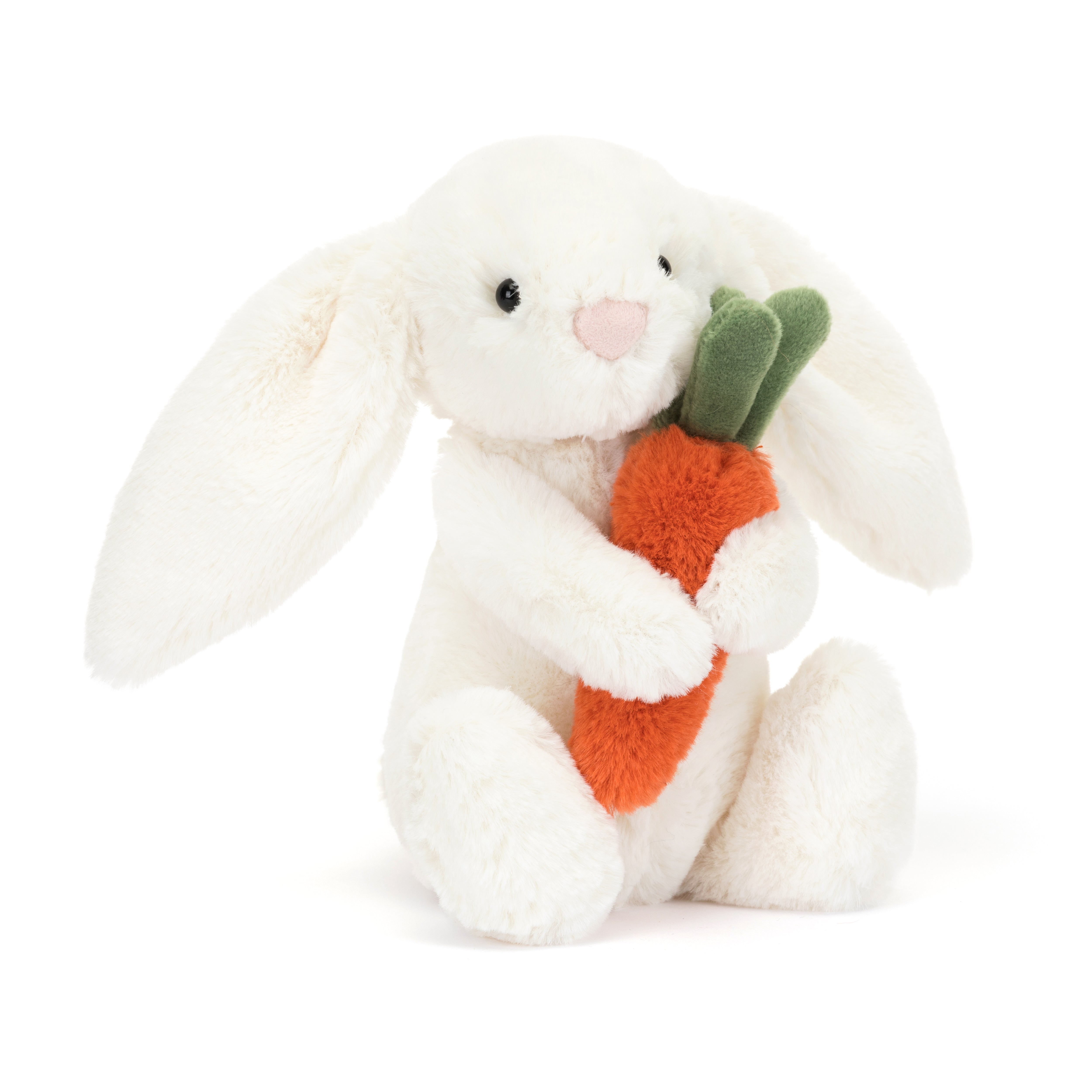 Cute Plush Bunny Toy with Carrot - Soft Stuffed Animal for Kids, Easter Gifts & Nursery Decor
