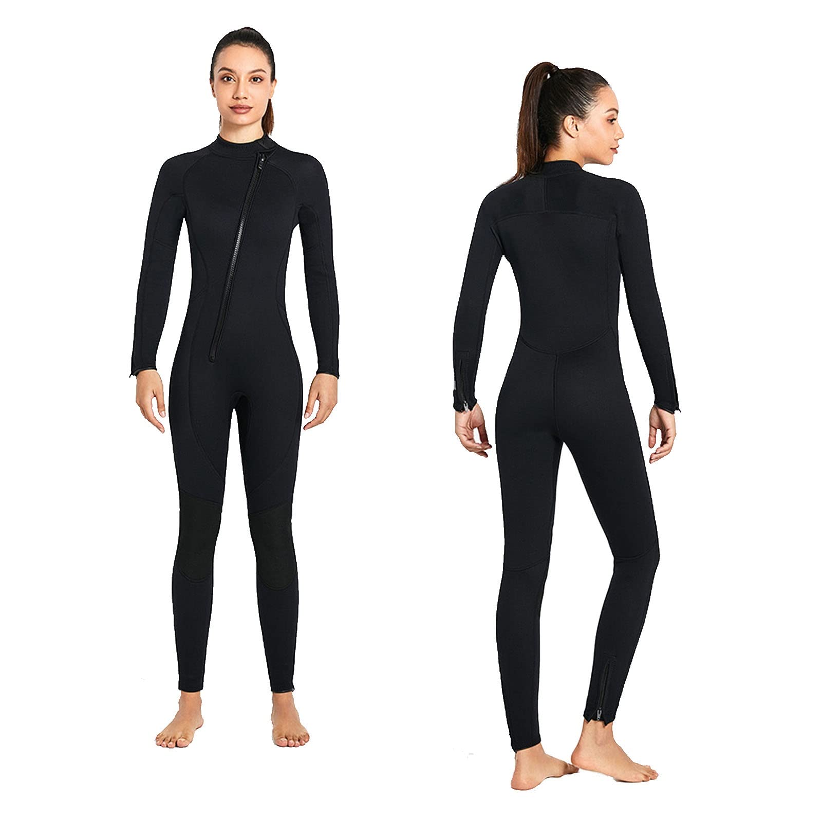 3MM Neoprene Wetsuit for Men & Women - Full Body One Piece Back Zip Long Sleeve Diving Suit for Snorkeling, Surfing & Swimming | Perfect for Cold Water Sports & Ocean Adventures