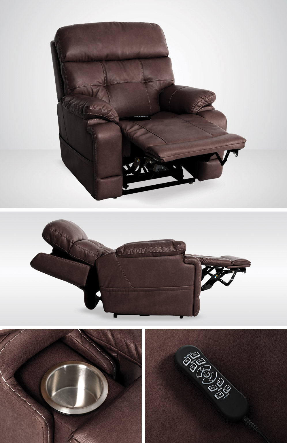 Premium Infi Elite MM3815 Walnut Lift Chair - Power Recliner for Elderly & Mobility Assistance - Perfect for Living Room, Bedroom & Home Theater Comfort