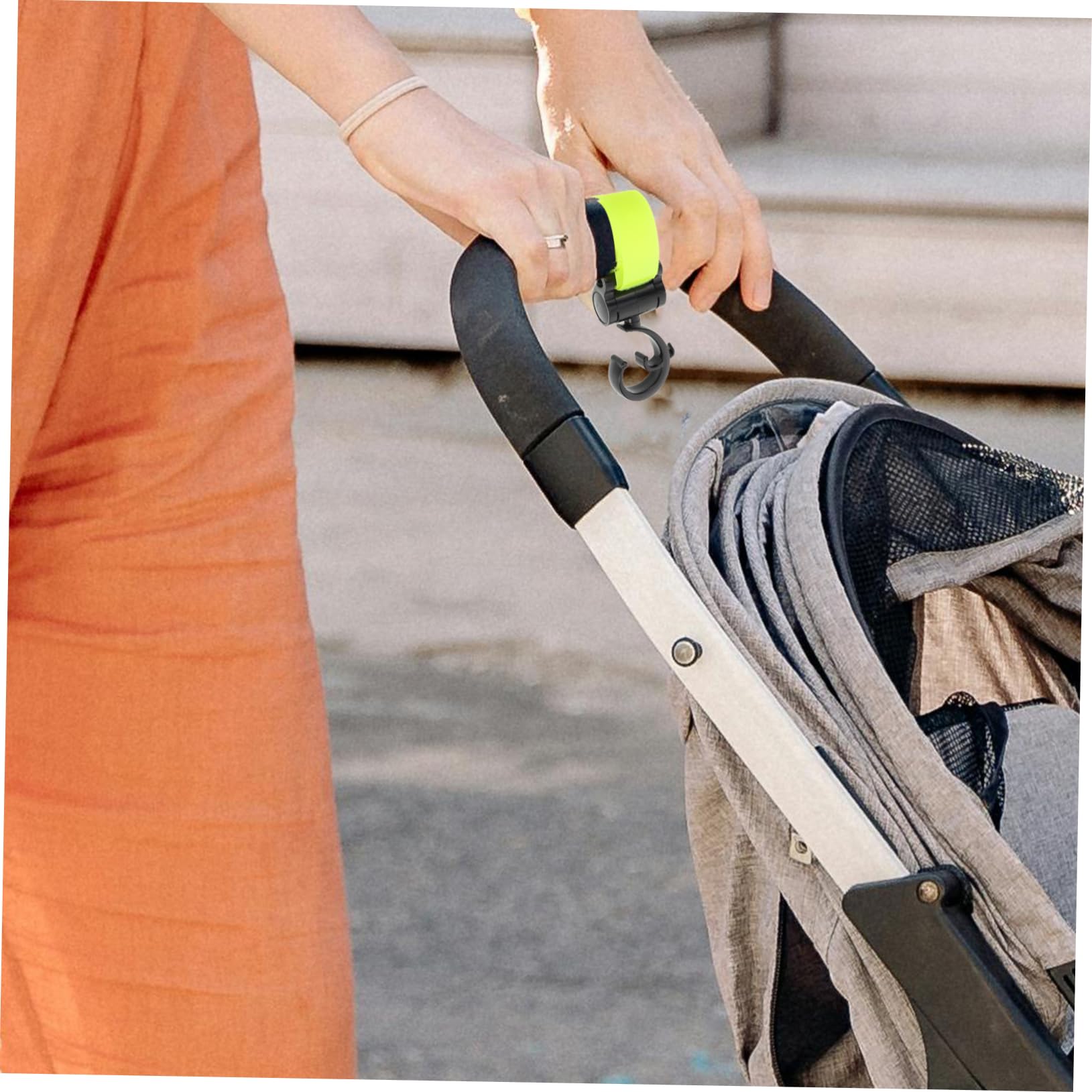 LALADEFIEE Stroller Organizer Hooks - 4 Pack Durable Plastic Stroller Hangers for Diaper Bags, Toys & Accessories | Perfect for Baby Strollers, Shopping Carts & Travel Gear Organization