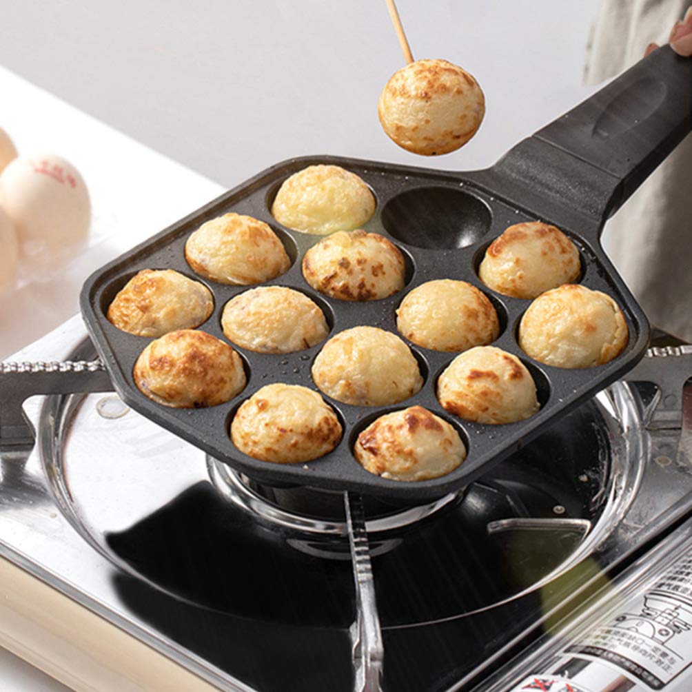 14 Hole Non-Stick Aluminum Alloy Waffle Pan - Hemoton Bakeware Tray for Cake, Meatball, Octopus & Pancakes | Perfect for Baking, Grilling & Frying | Ideal for Home Kitchen, Breakfast & Party Cooking
