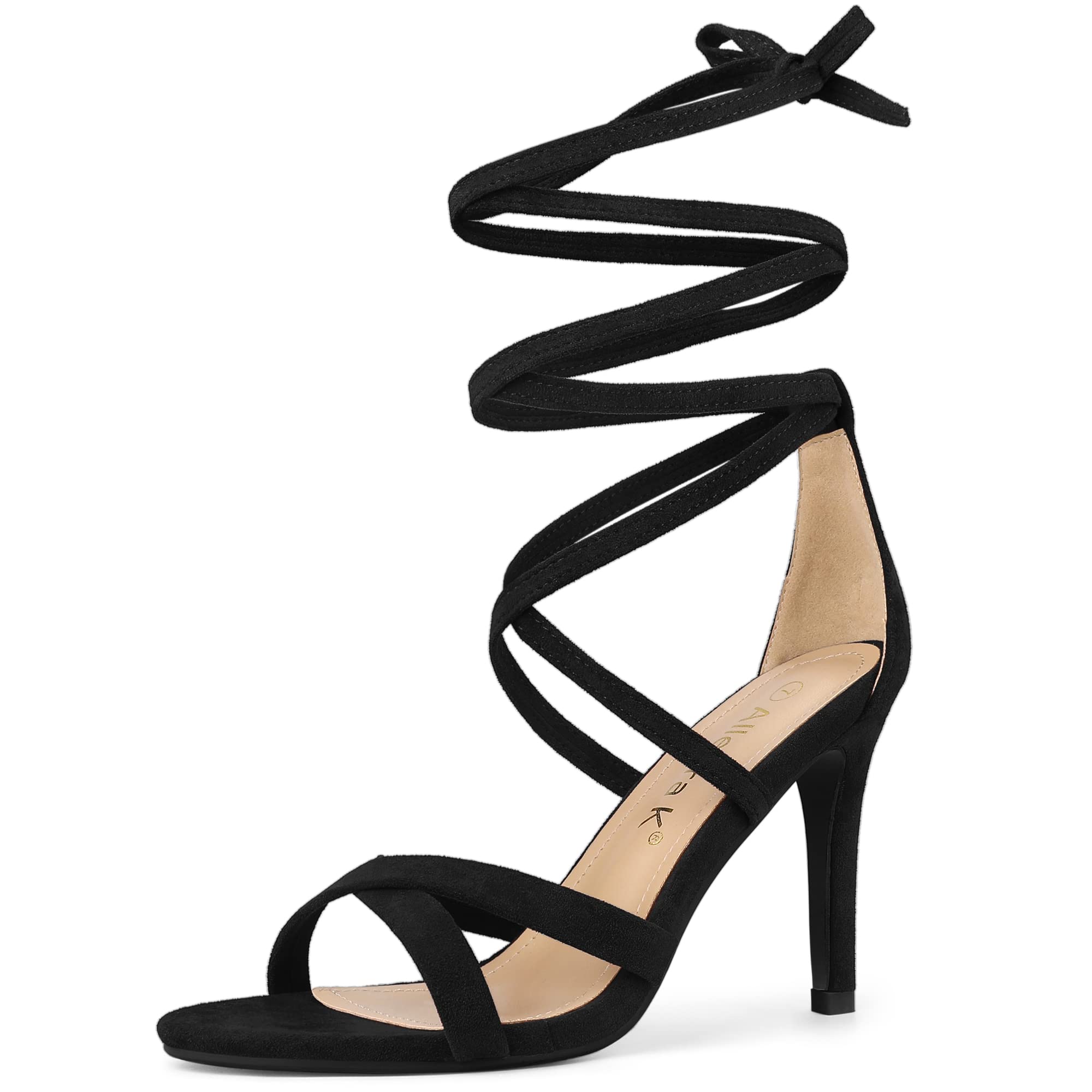 Allegra K Women's Lace Up Stiletto Heels - Elegant High Heel Sandals for Parties, Weddings & Evening Events