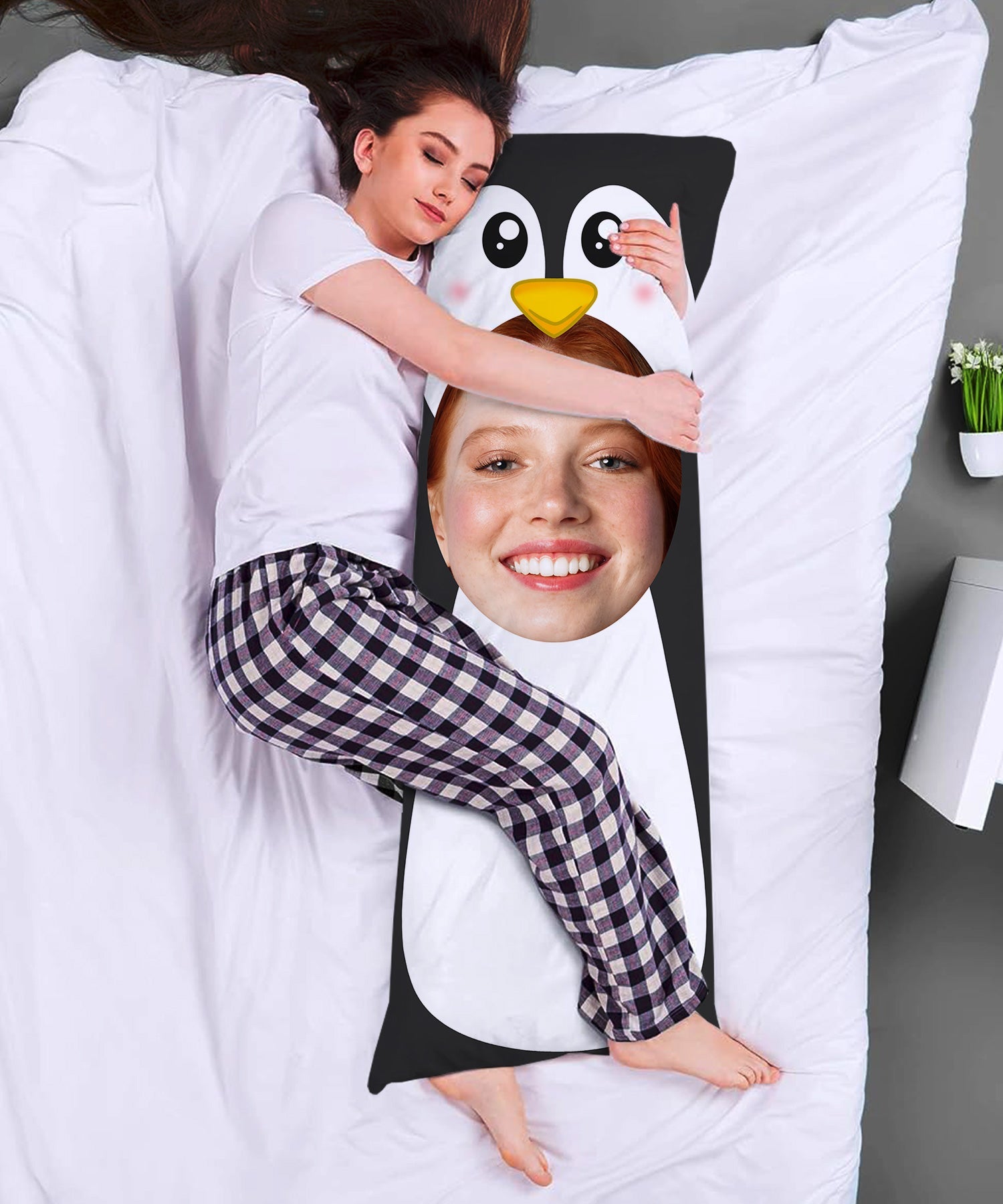 Custom Penguin Body Pillow - Soft & Huggable Plush Pillow for Adults & Kids - Perfect for Cuddling, Sleeping, and Home Decor
