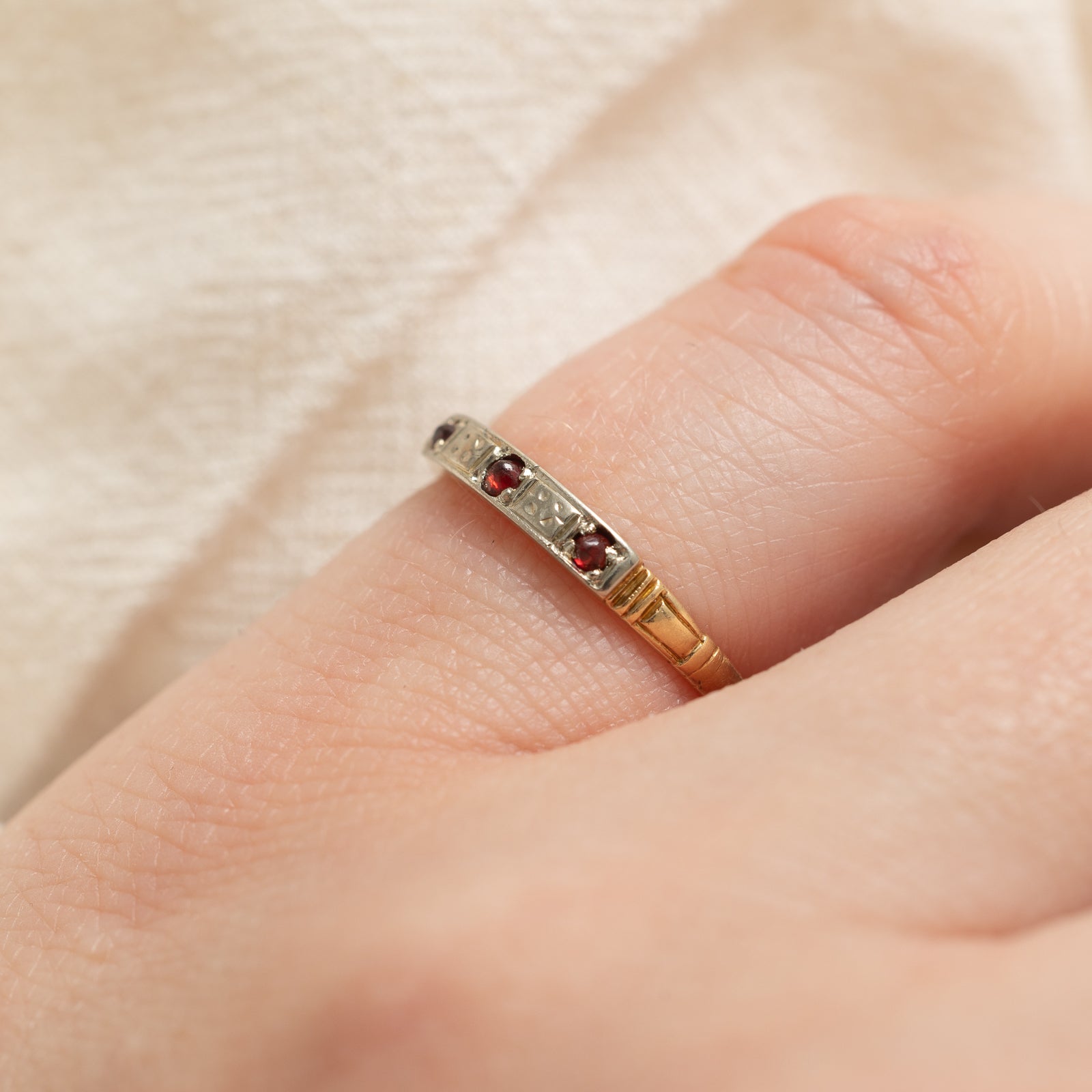 0.08ctw Three Stone Garnet Ring - Size 4.5 | Elegant Birthstone Jewelry for Women | Perfect Gift for Anniversary, Valentine's Day & Special Occasions