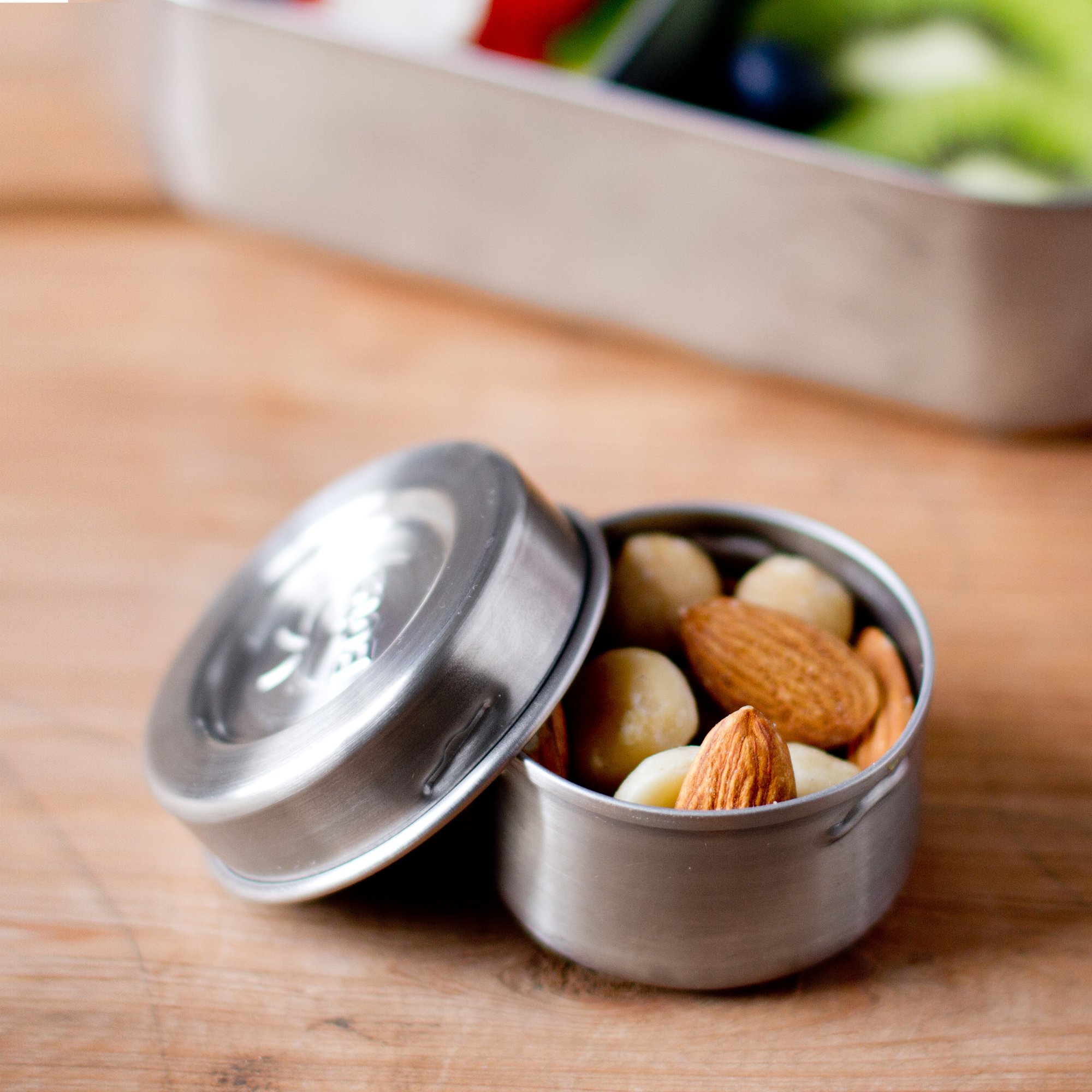 LunchBots Tiny Dips Stainless Steel Condiment Containers - Set of 3 (1.5oz Each) - Spill-Proof Sauce Cups with Lids - Food Grade & Dishwasher Safe - Perfect for Lunch Boxes, Picnics, and On-the-Go Meals