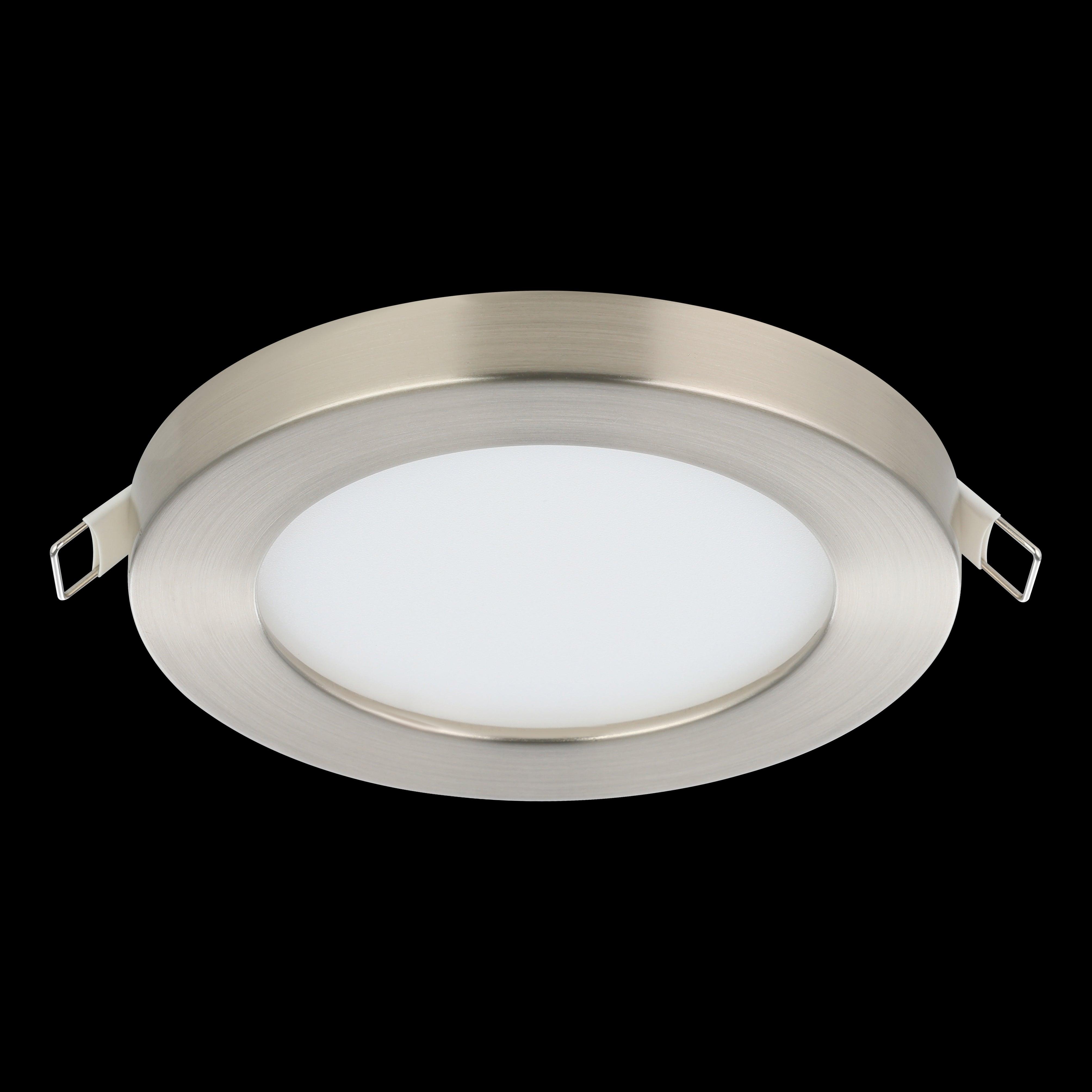 Eglo Fueva Flex Satin Nickel LED Recessed Ceiling Light 11.7cm - Modern Dimmable Downlight for Kitchen, Bathroom & Hallway Lighting