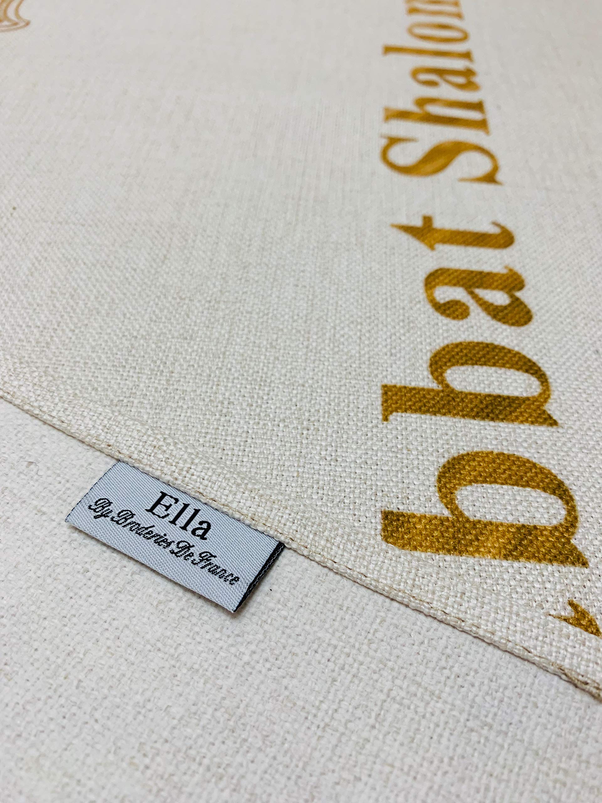 Shabbat Shalom Gold Rectangle Tablecloth - Elegant Judaica Home Decor for Shabbos & Jewish Holidays - Ivory Table Cover for Dining & Special Occasions (Gold, 55