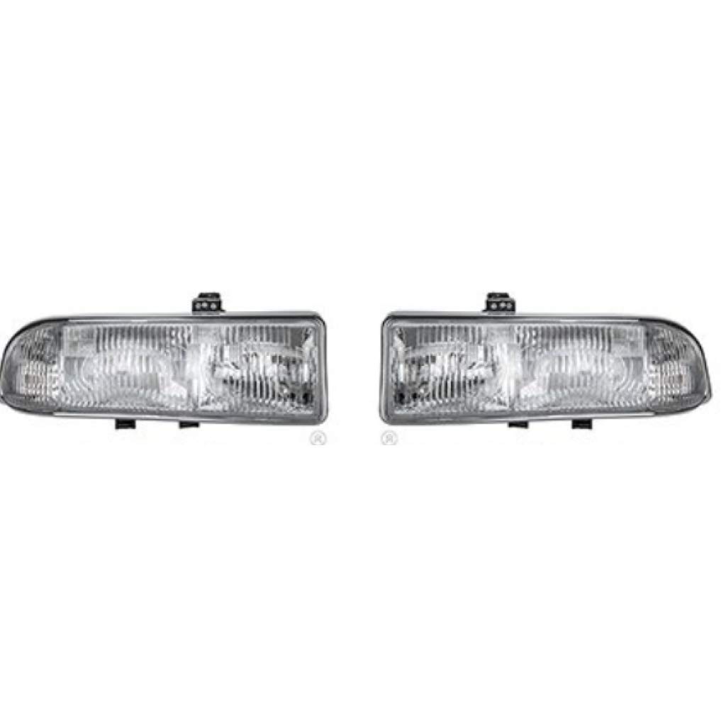 1998-2004 Chevy S10 Headlight Assembly - DOT Certified Replacement for GM2502172 GM2503172 (16526217 16526218) with Bright Bezel - Includes Driver & Passenger Side Bulbs - Perfect for Night Driving & Off-Road Use