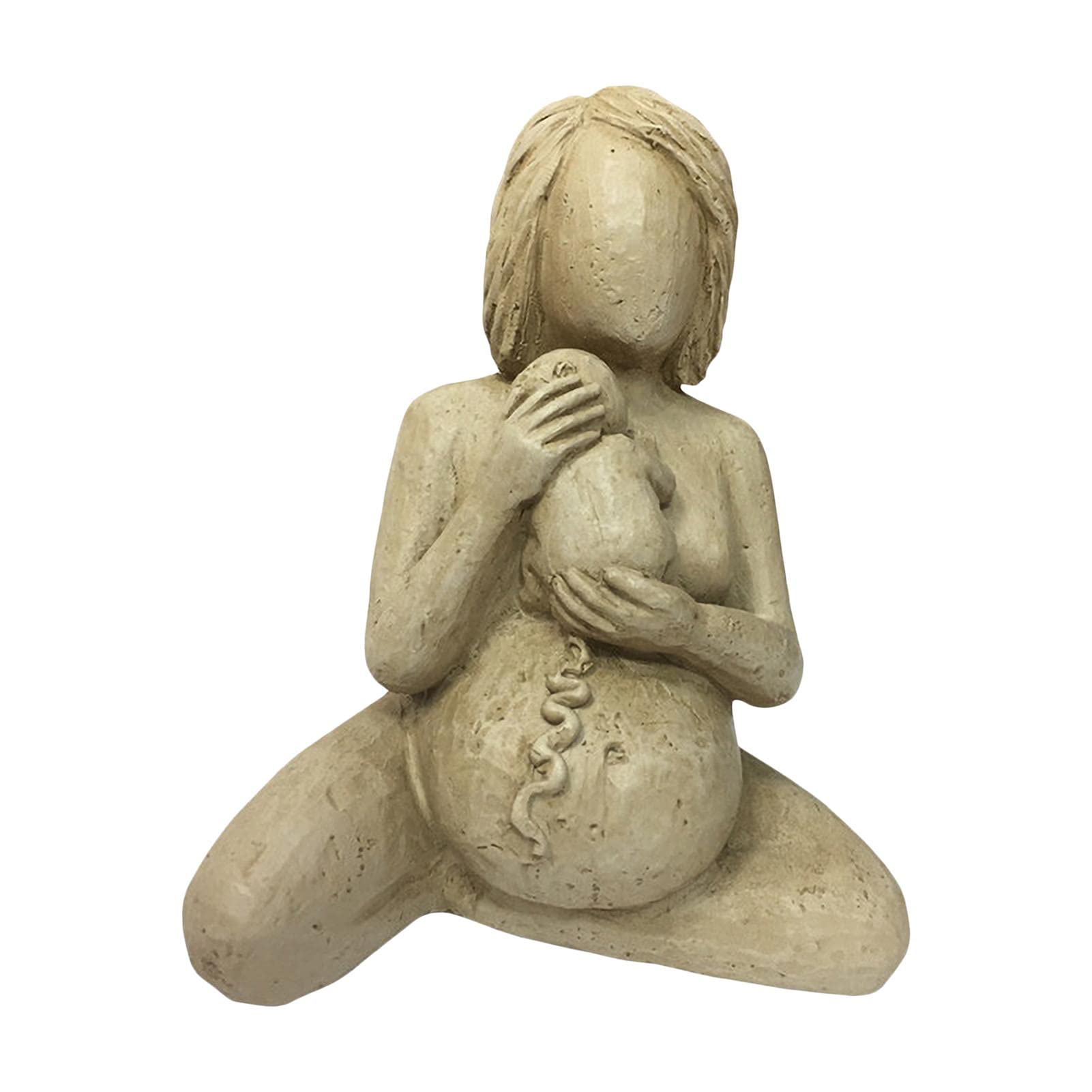 Pregnant Woman Statue - Handcrafted Pregnancy Sculpture for Home Decor, Unique Mud Art Figurine & Thoughtful Gift for Expecting Mothers - Perfect for Nursery, Baby Shower, or Office Desk Decoration