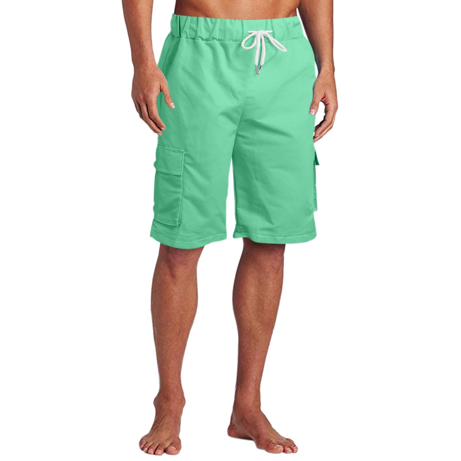 **JUNGE Men's Hawaiian Swim Shorts - Quick Dry Beach Board Shorts with Drawstring Waist for Swimming, Surfing & Vacation (2022 Collection) - Perfect for Pool, Beach & Summer Holidays**