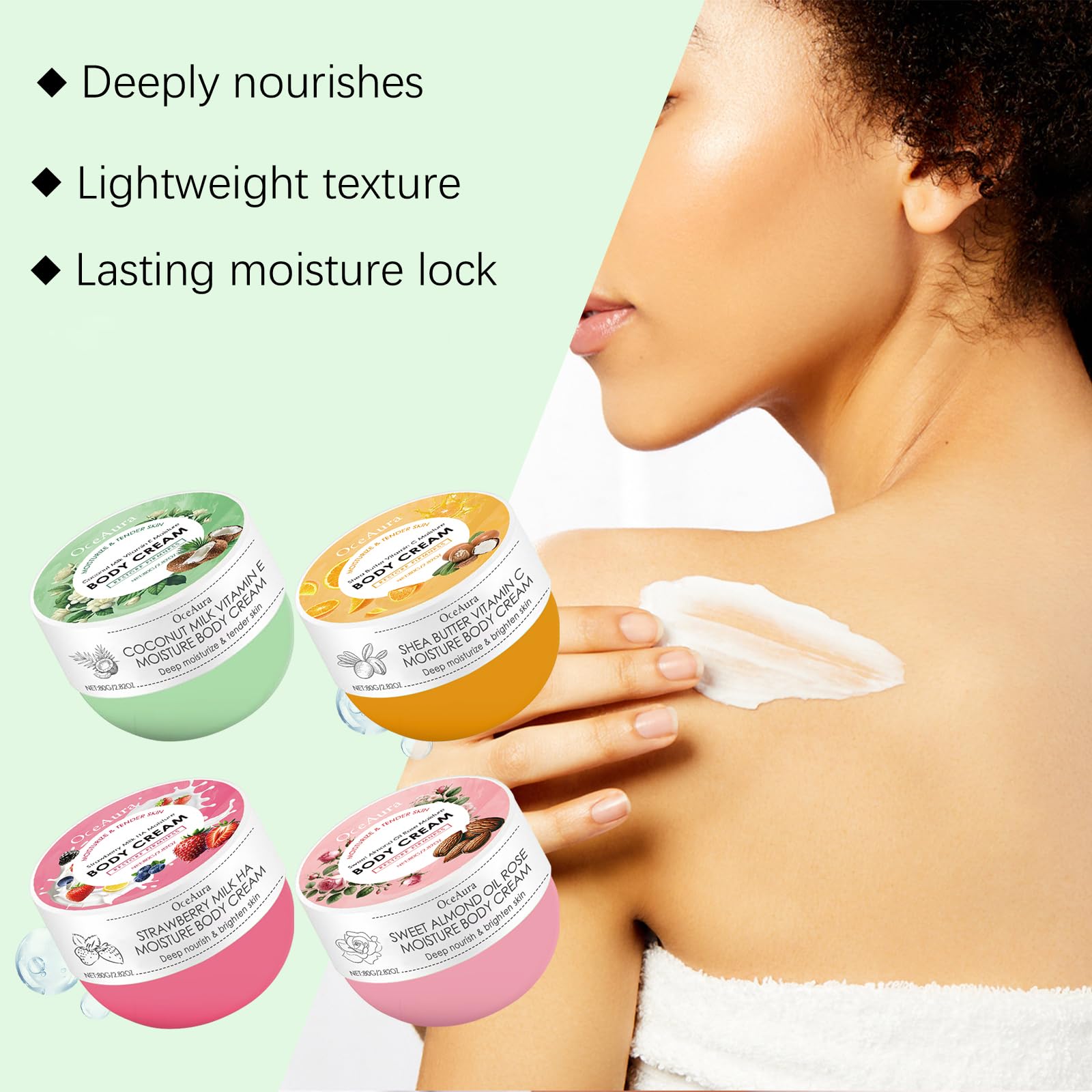 Juice Flower Body Cream - Hydrating & Firming Moisturizer with Hyaluronic Acid for All Skin Types | Skin Repair & Tightening Treatment | 2.82oz (4-Pack) - Perfect for Daily Skincare Routine & Post-Shower Hydration