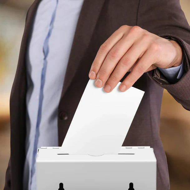 Barska CB14102 Secure Suggestion & Ballot Box with Key Lock & Deposit Slot - White | Ideal for Voting, Surveys, Feedback Collection & Office Use