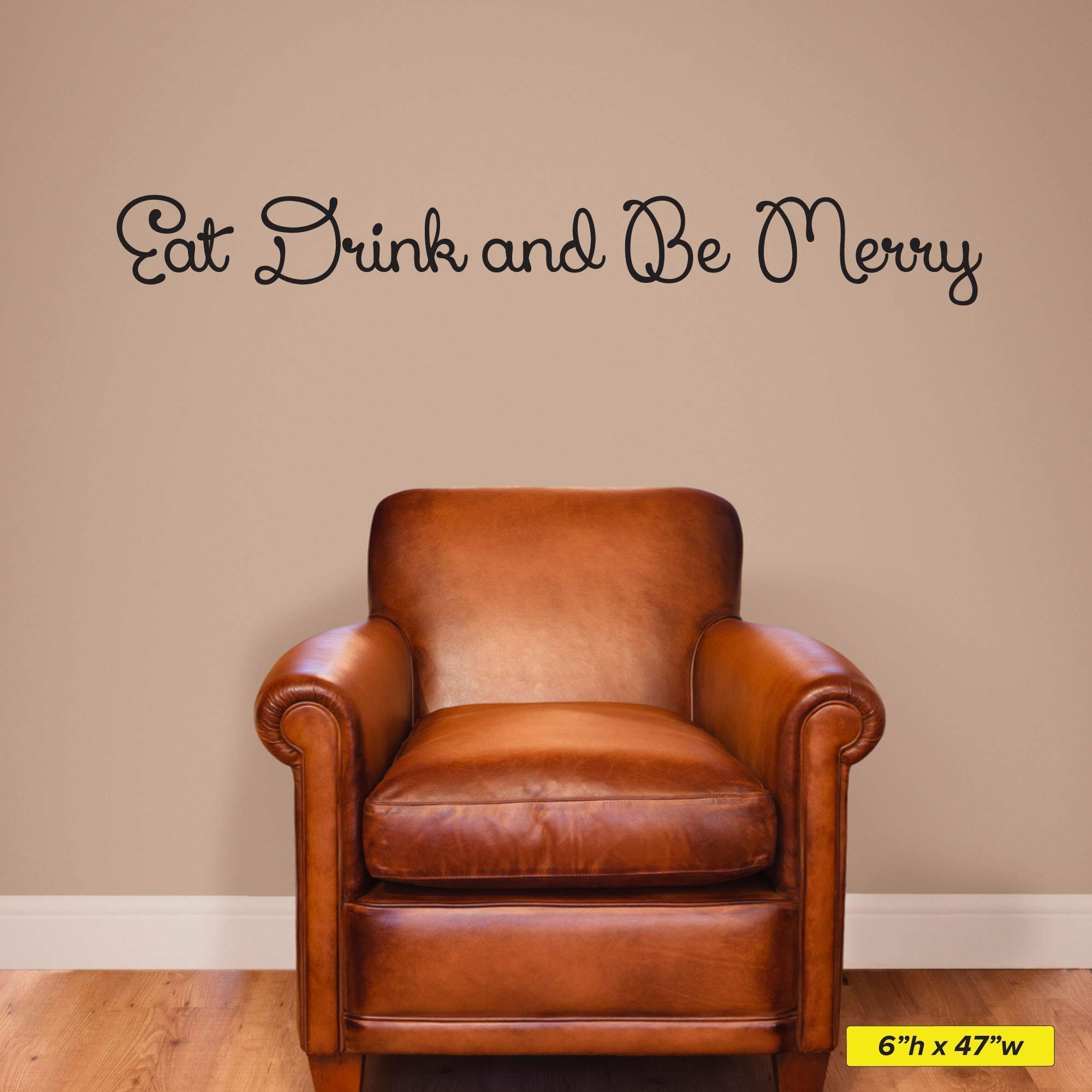 Eat Drink and Be Merry Wall Decal - Vinyl Kitchen Wall Sticker for Home Decor, Food-Themed Decoration (Style 0012) - Perfect for Kitchens, Dining Rooms, and Restaurants
