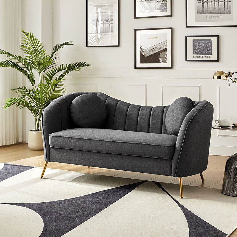 Emilio Contemporary Tufted Back Loveseat - Elegant & Comfortable Small Sofa for Living Room, Bedroom or Office - Perfect for Relaxing & Entertaining Guests