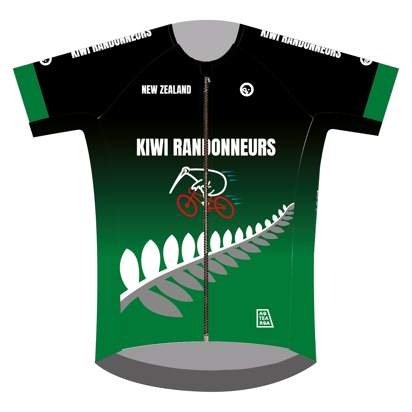 Kiwi Randonneurs PRO AERO+ Cycling Jersey - High Performance Road Bike Jersey for Men & Women - Breathable & Moisture Wicking - Ideal for Racing, Training & Long Distance Cycling - Green