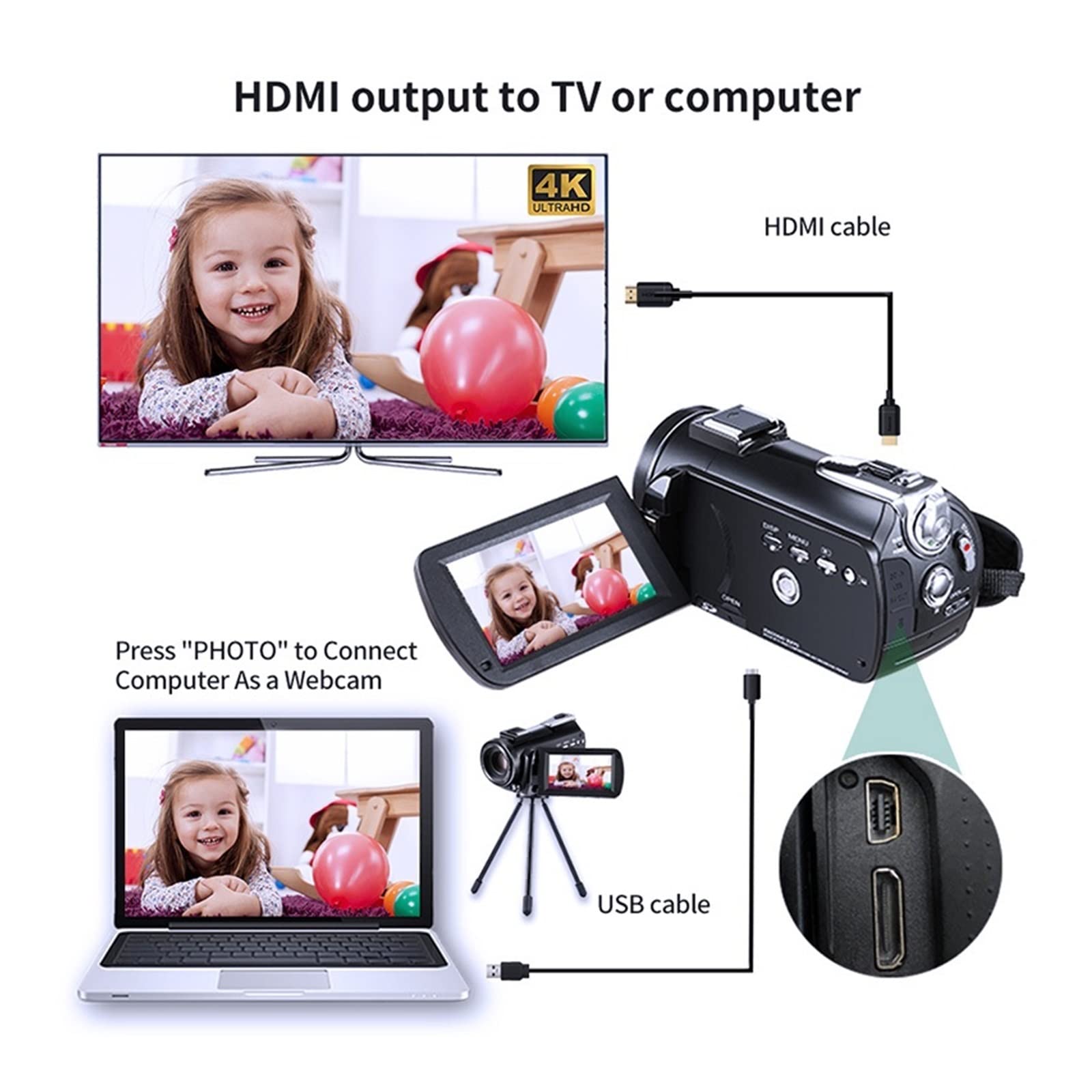 BODORME 4K Professional Video Camera with 12X Optical Zoom - HD Camcorder for Blogging, Live Streaming & Filming (Bundle B) | Perfect for Vlogging, YouTube Content Creation & Home Movies