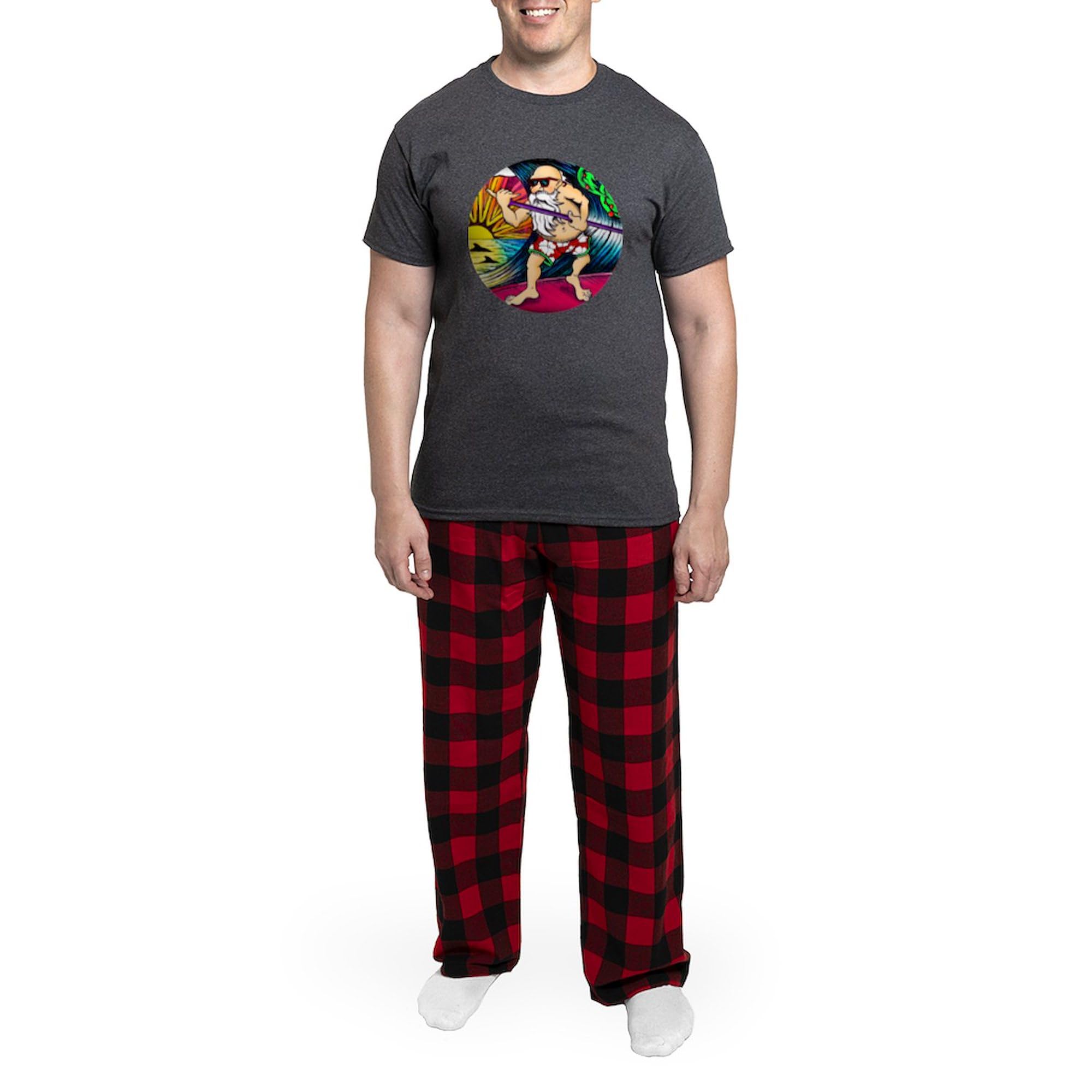 Santa Circle Men's Charcoal Pajamas - Funny Christmas Novelty Sleepwear for Holiday Parties & Cozy Winter Nights